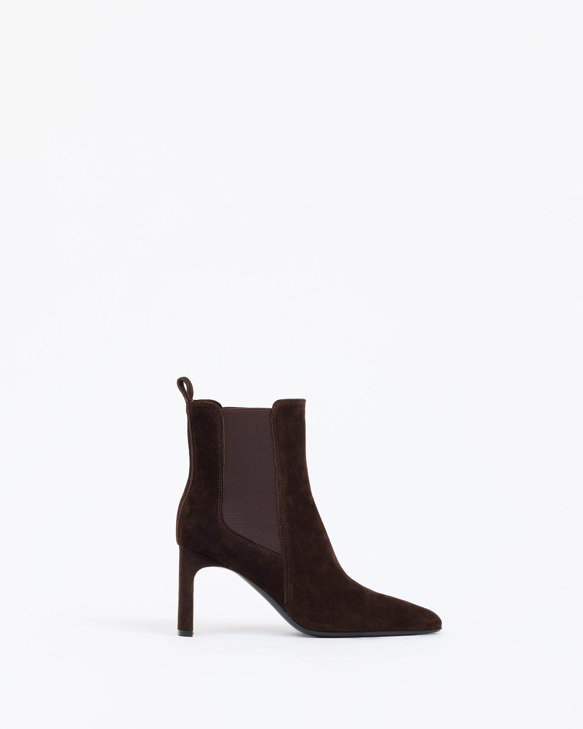 Chelsea boots en daim chocolat et à talon haut Friso Chocolate Suede