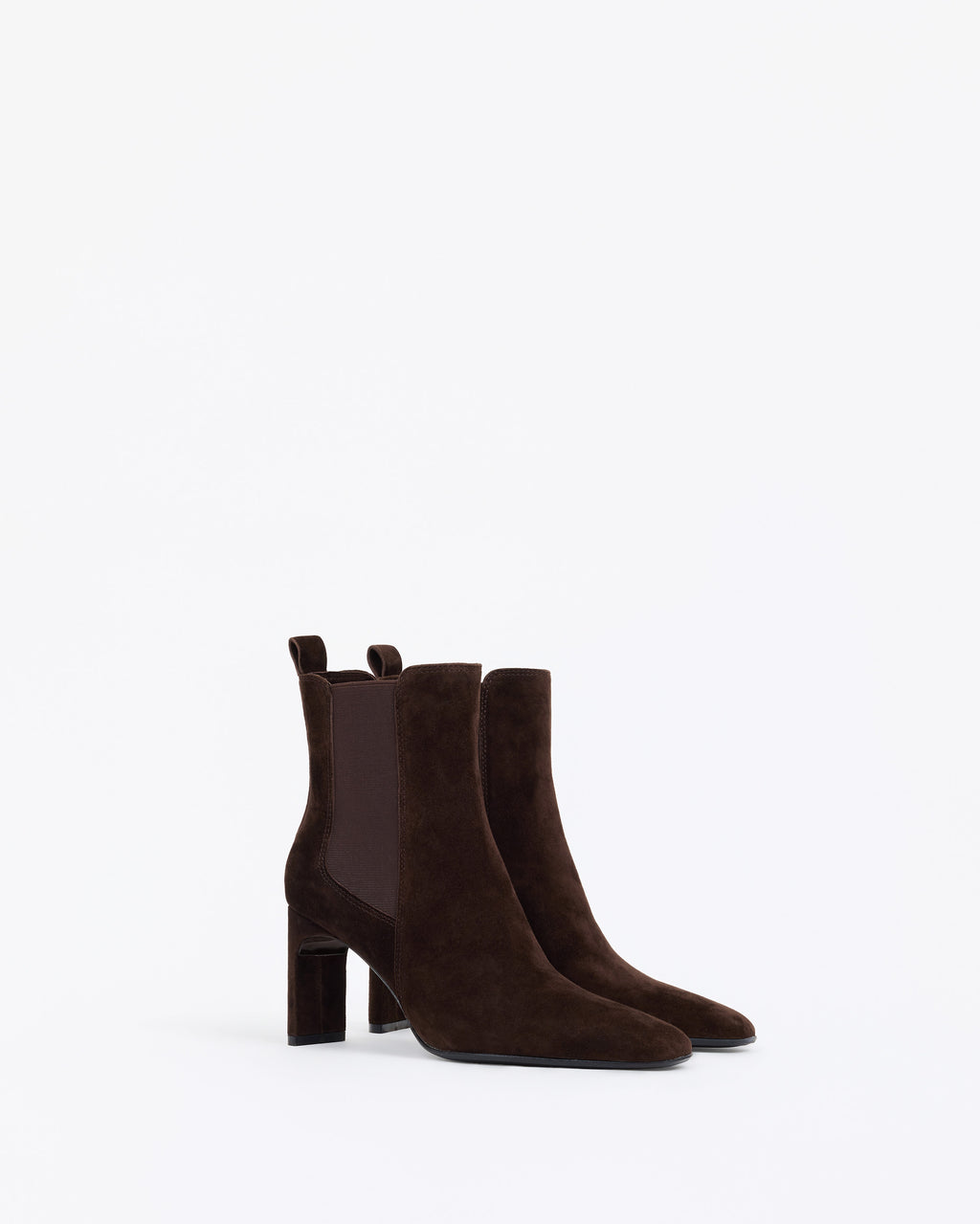 Chelsea boots en daim chocolat et à talon haut Friso Chocolate Suede