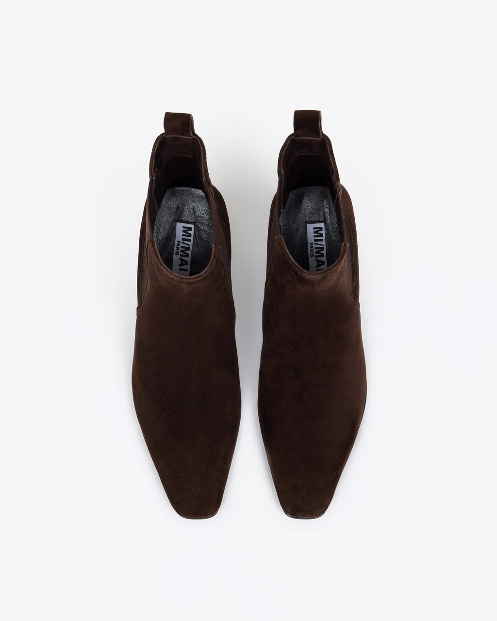Chelsea boots en daim chocolat et à talon haut Friso Chocolate Suede