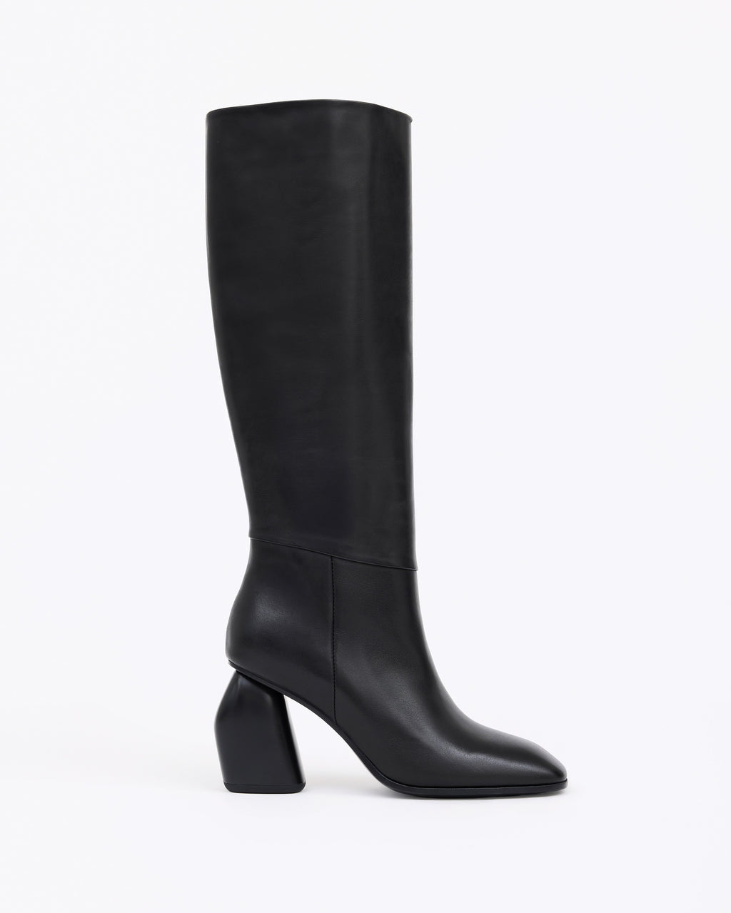 BOTTES EN CUIR NOIR A TALON LARGE GALIA HIGH BLACK