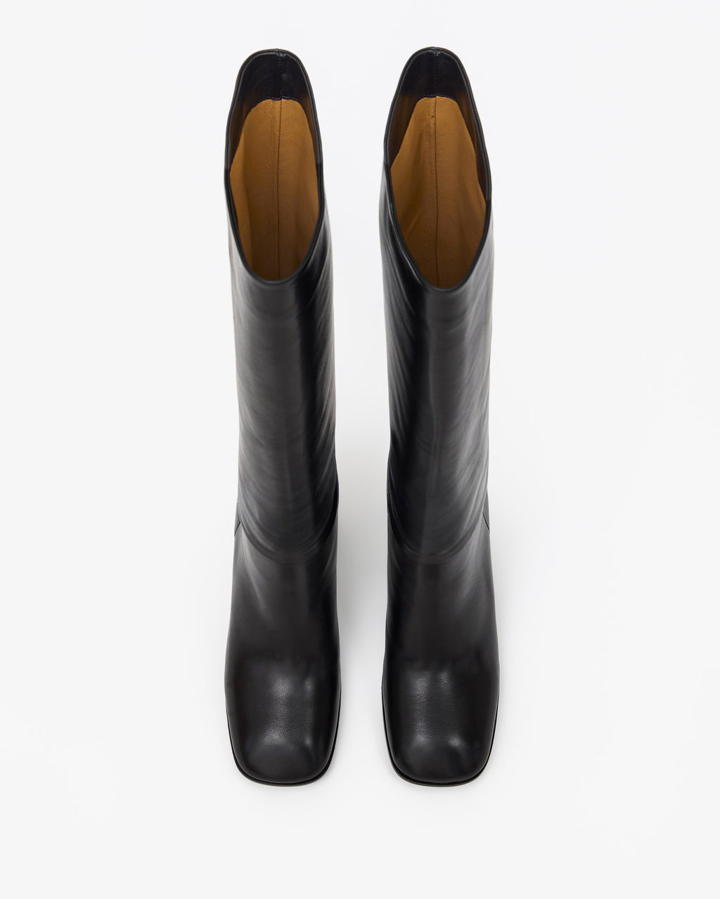 BOTTES EN CUIR NOIR A TALON LARGE GALIA HIGH BLACK