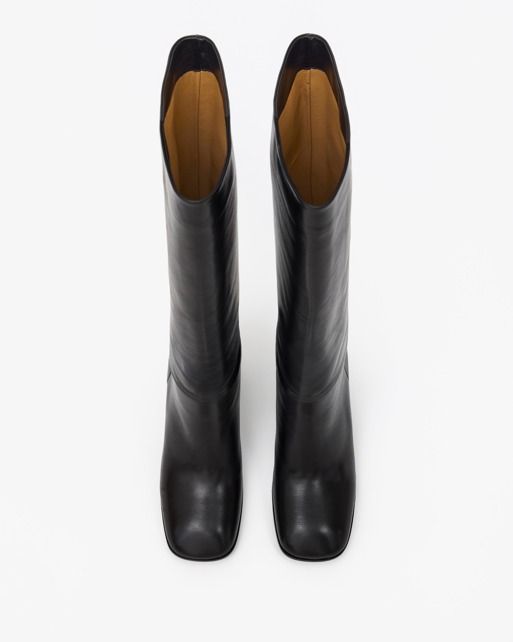 BOTTES EN CUIR NOIR A TALON LARGE GALIA HIGH BLACK
