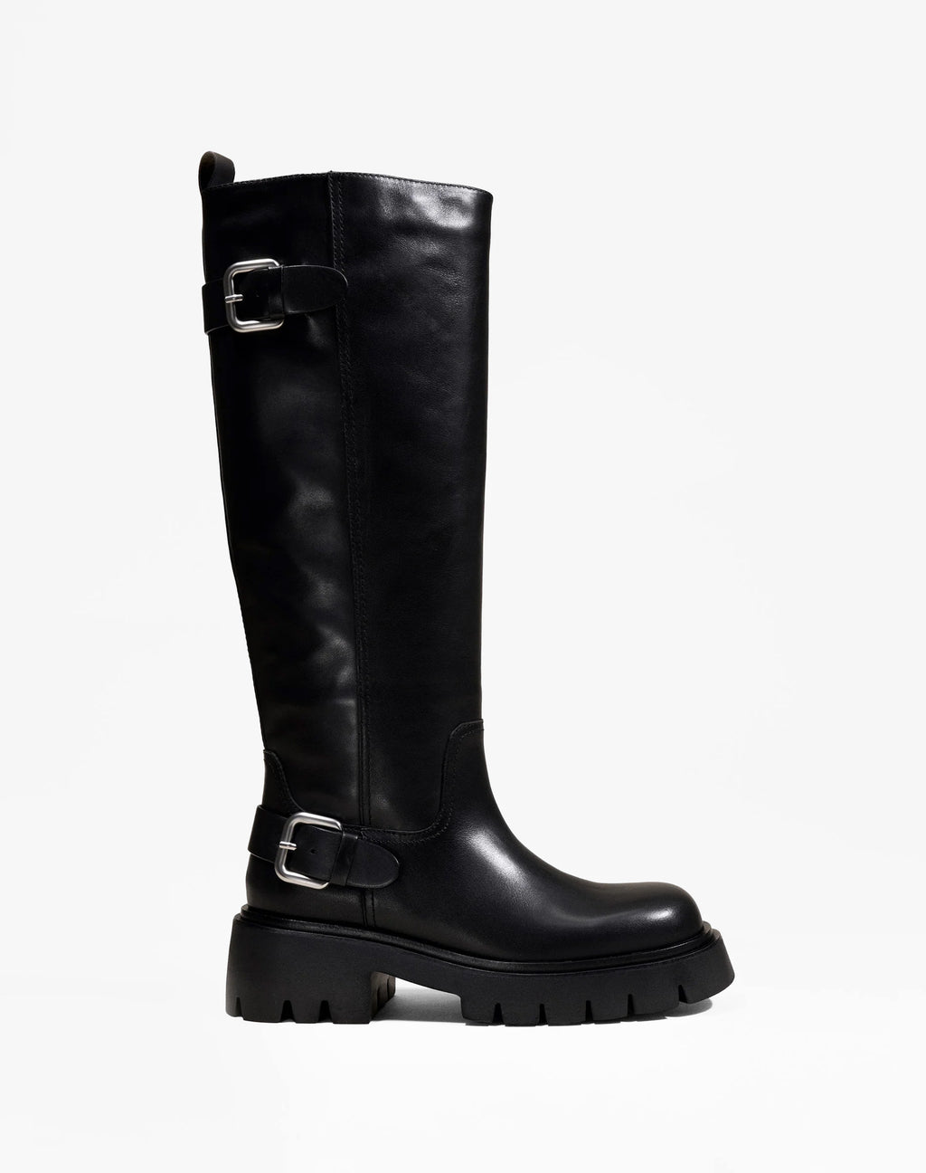 HERPEN BLACK LEATHER CHUNKY LOOT BOOTS