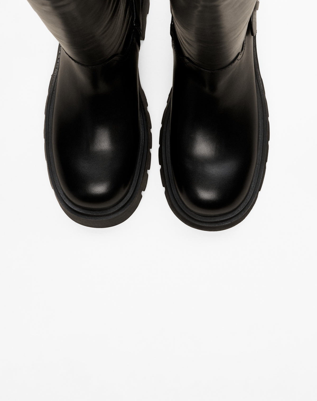 HERPEN BLACK LEATHER CHUNKY LOOT BOOTS