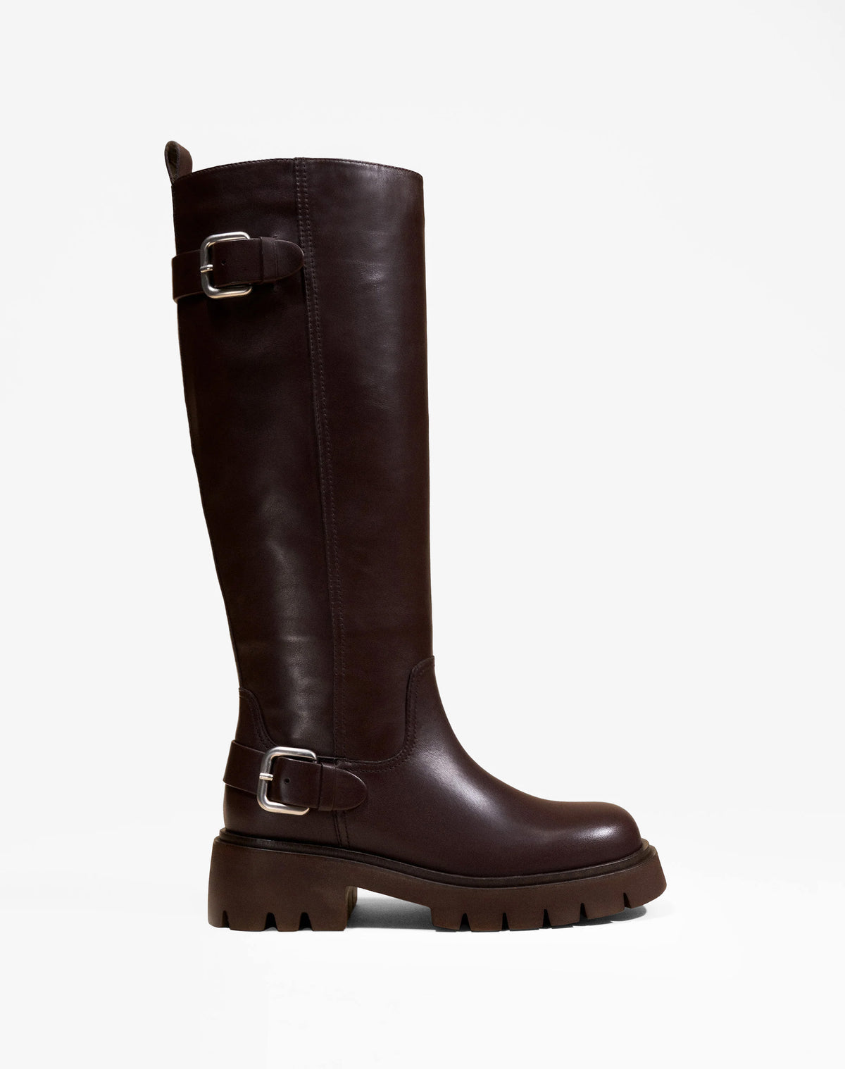 CHOCOLATE CHUNKY LEATHER BOOTS HERPEN CHOCOLATE