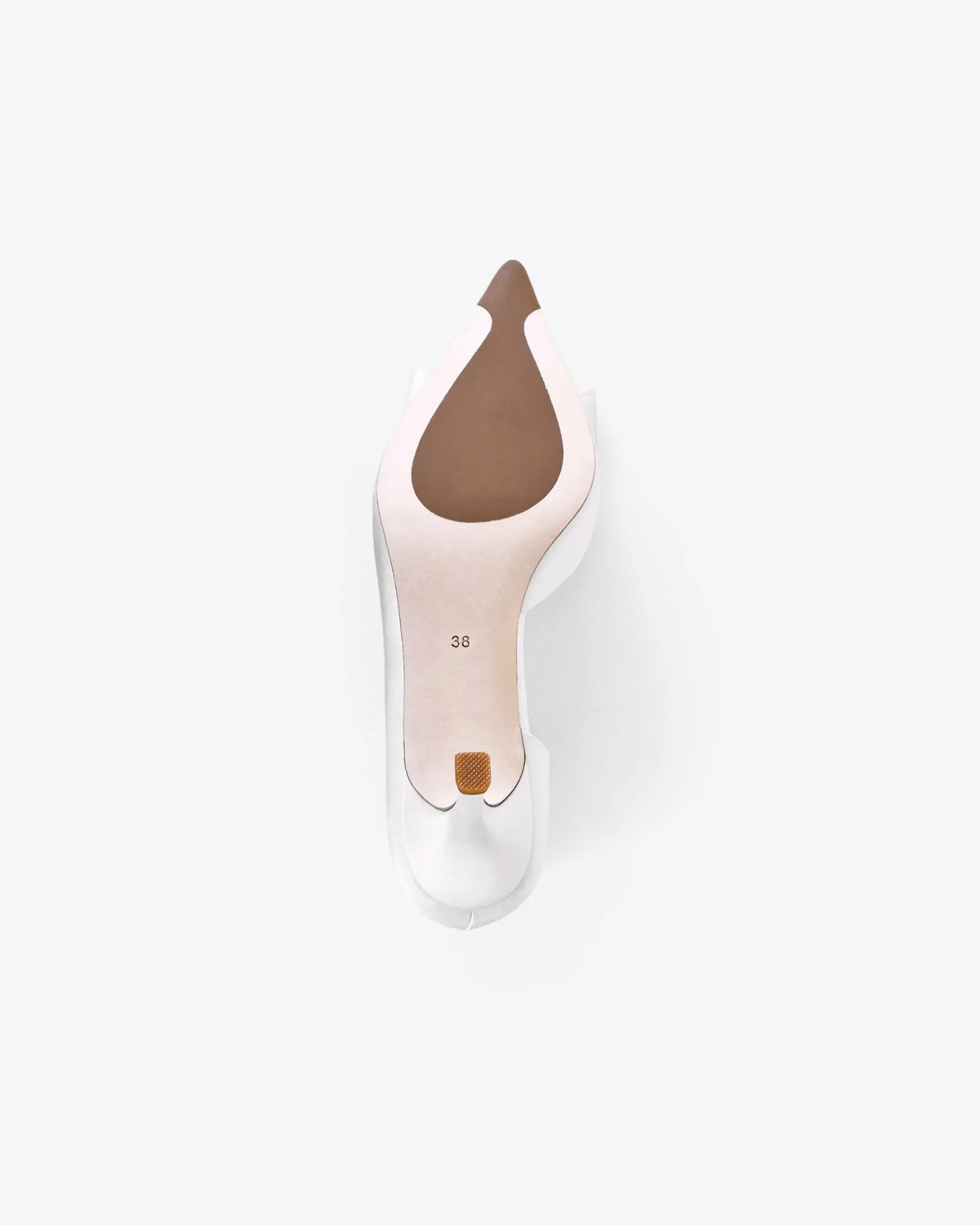 Iris White Leather pointed-toe pumps with bow and rhinestone embellishment