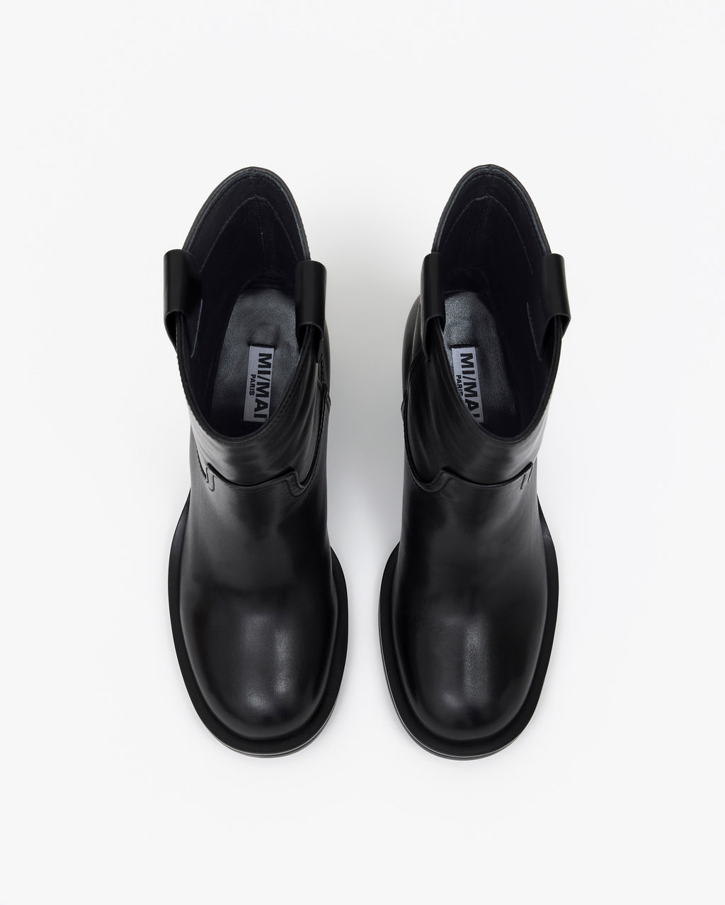 Bottines en cuir noir à talon bloc Jonas Black