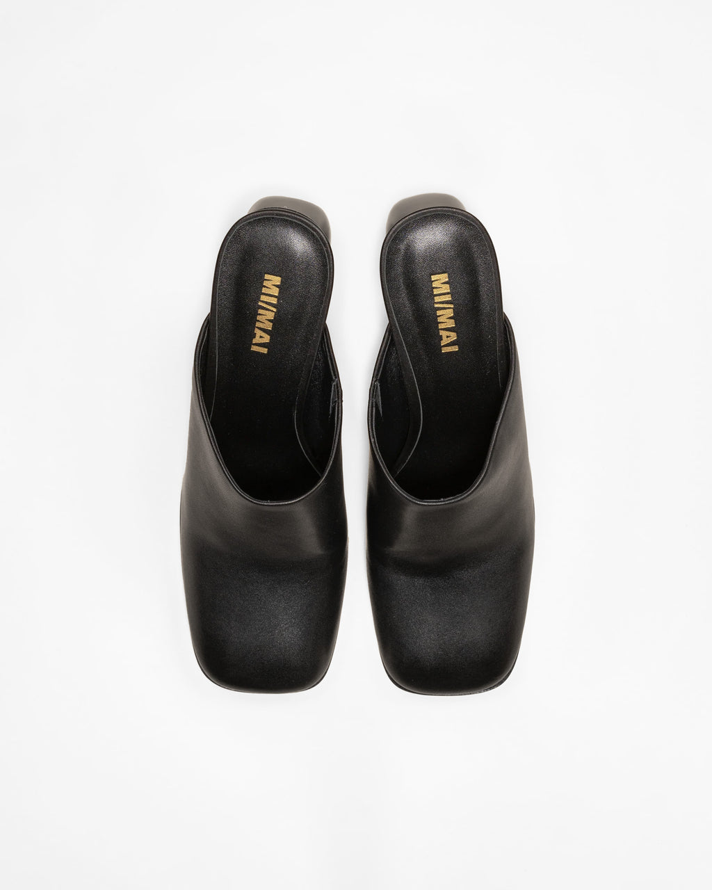 Junya Black High Heel Leather Clog Mule