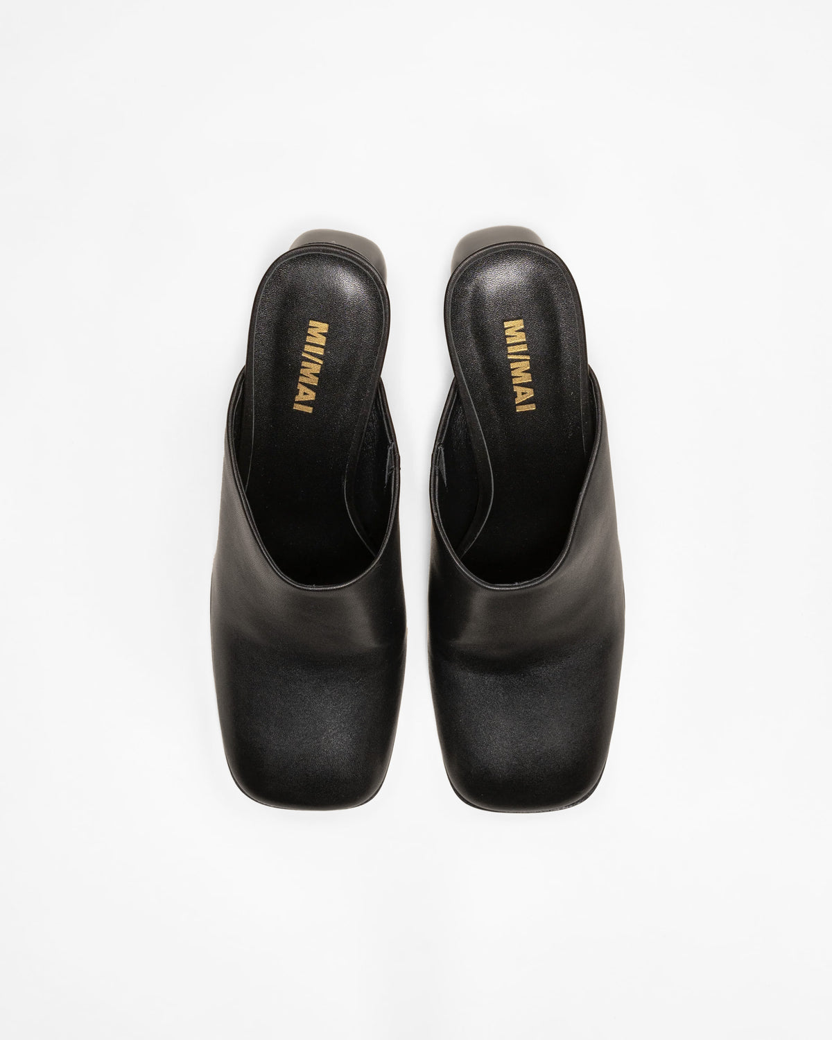 Junya Black High Heel Leather Clog Mule