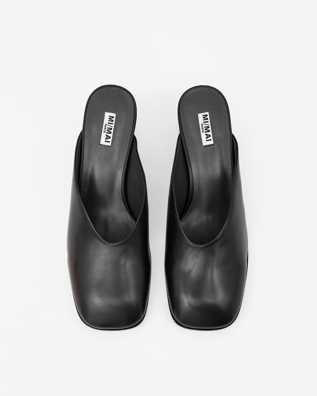 Sabot à petit talon en cuir chocolat Junya II Low Black