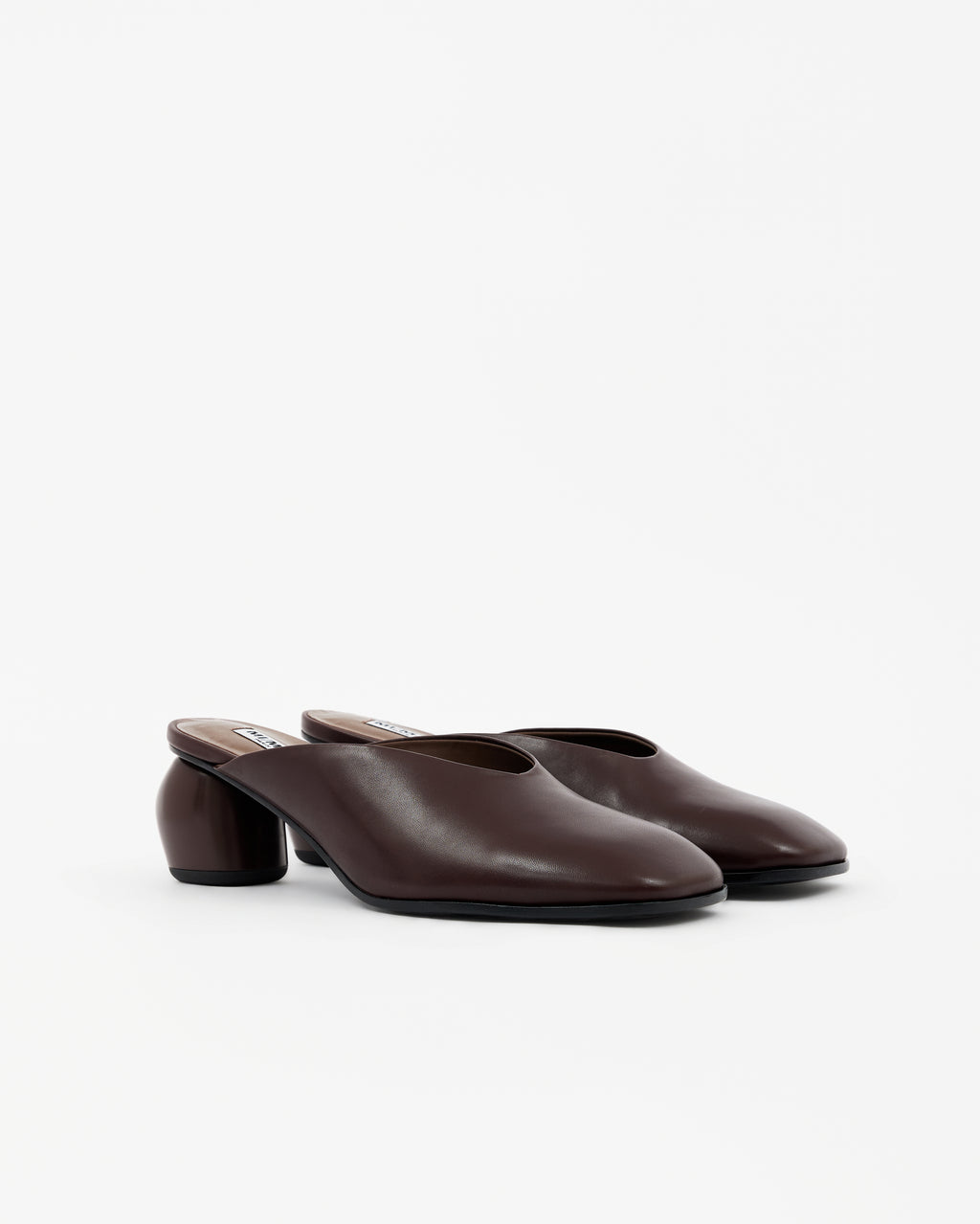 Sabot à petit talon en cuir bordeaux Junya II Low Burgundy