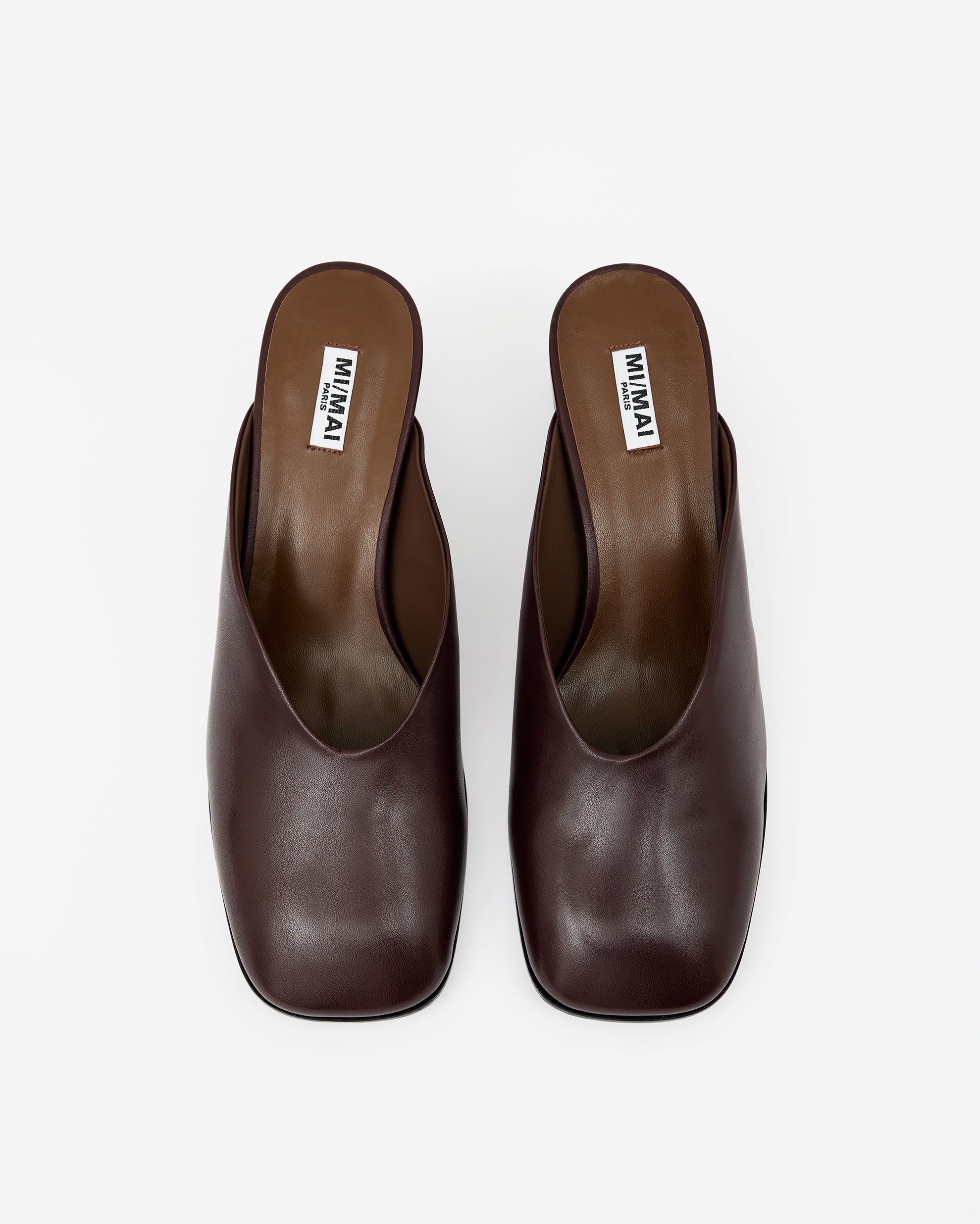 Gemma Low Nude beige leather low-heeled mule