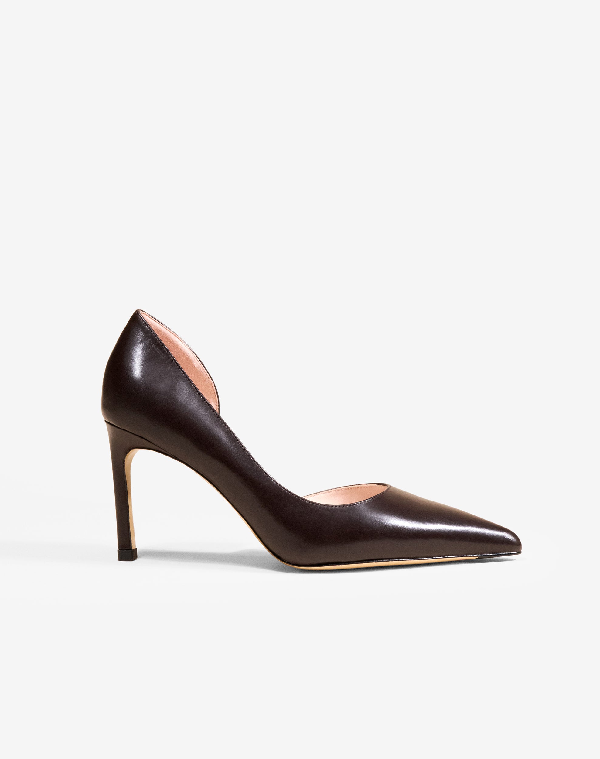 Kelly Chocolate pointed-toe chocolate leather pump