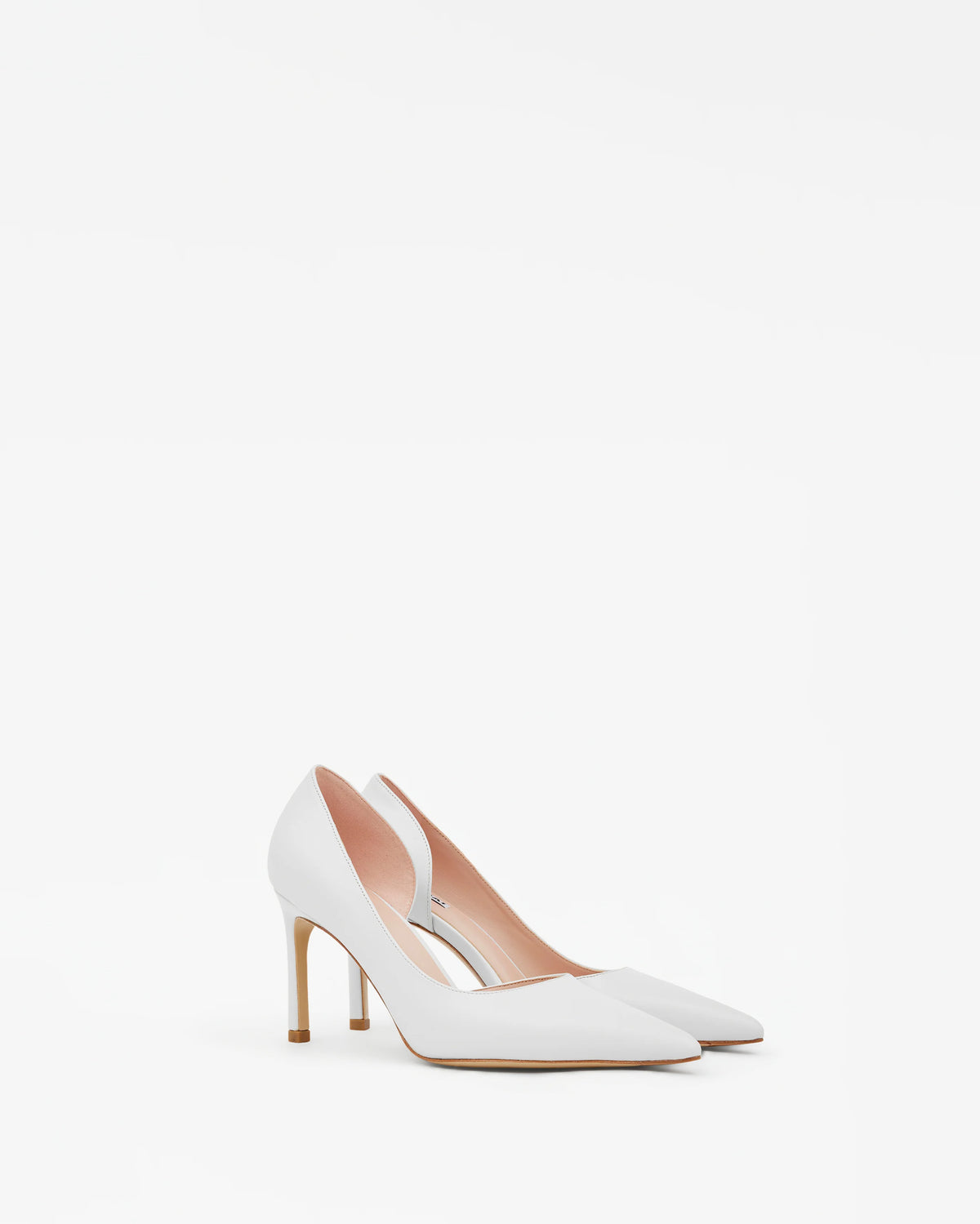 Escarpin en cuir blanc à bout pointu et talon aiguille Kelly Pure White