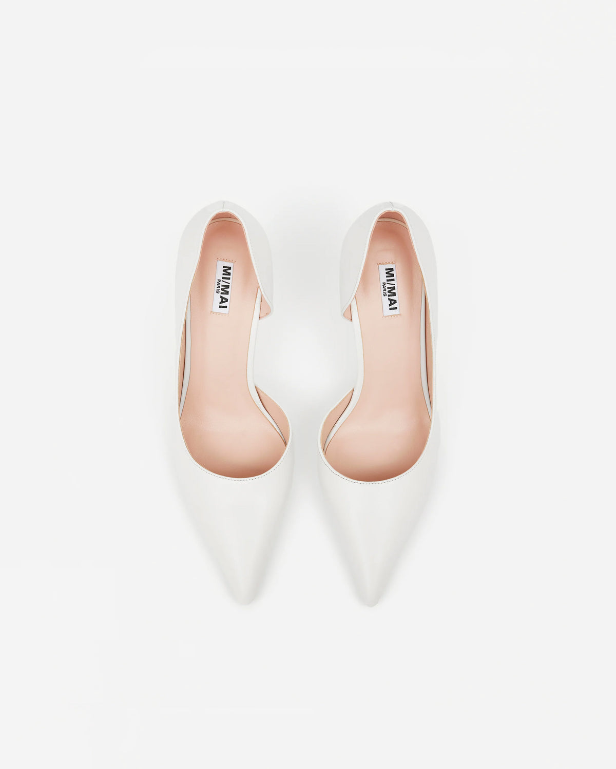 Escarpin en cuir blanc à bout pointu et talon aiguille Kelly Pure White