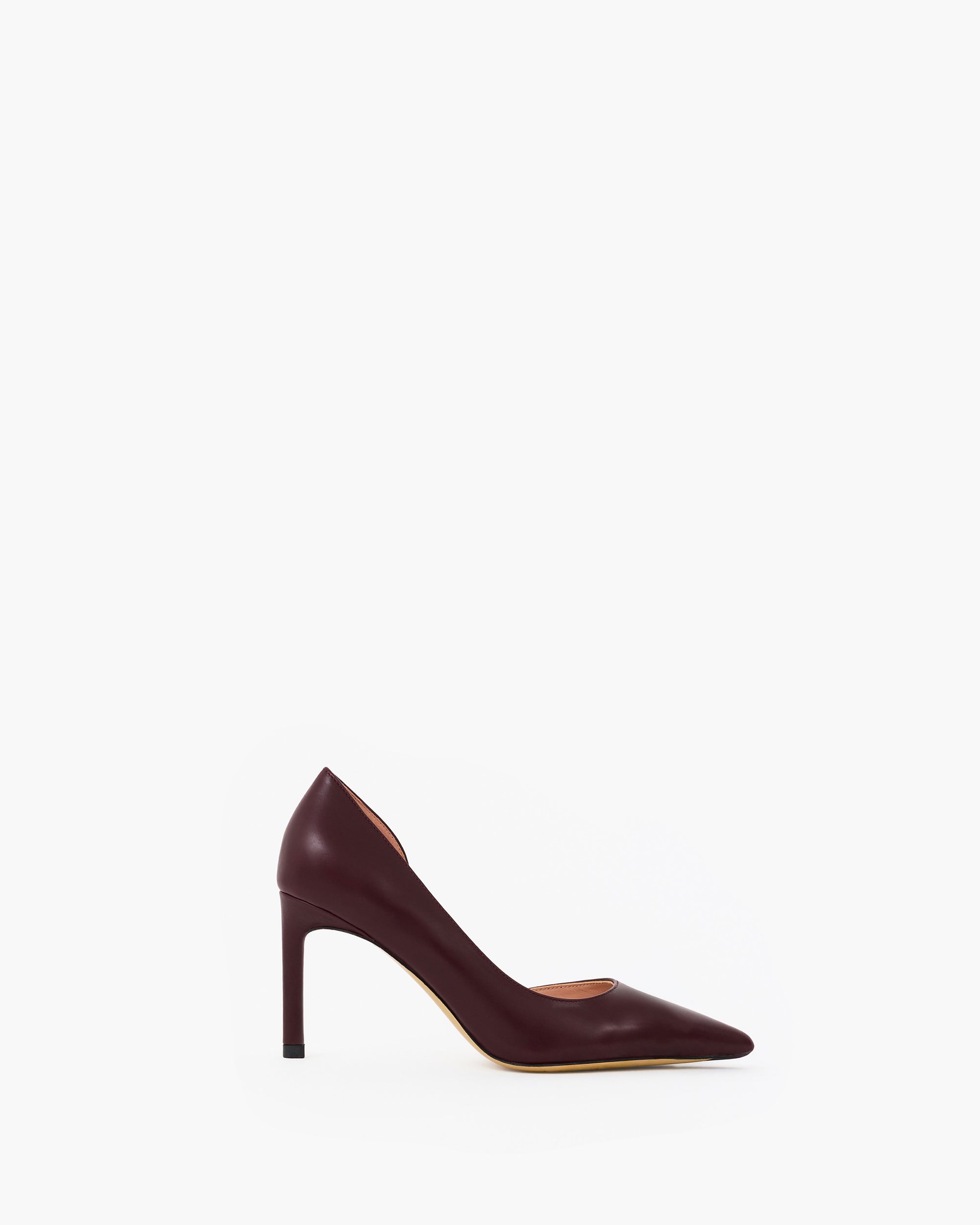 Escarpin en cuir bordeaux à bout pointu Kelly Burgundy