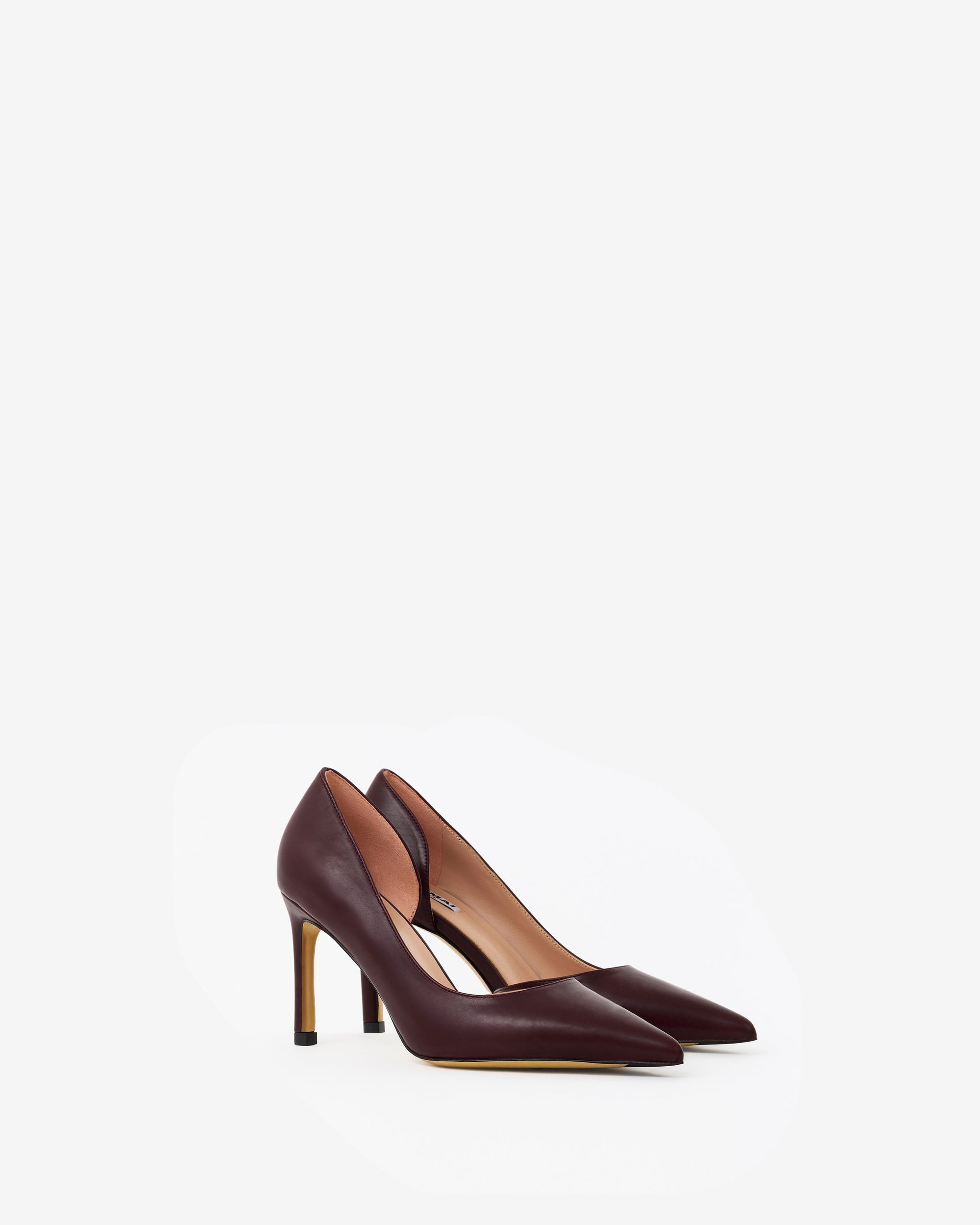 Escarpin en cuir bordeaux à bout pointu Kelly Burgundy