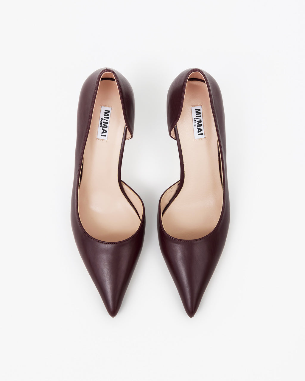 Escarpin en cuir bordeaux à bout pointu Kelly Burgundy