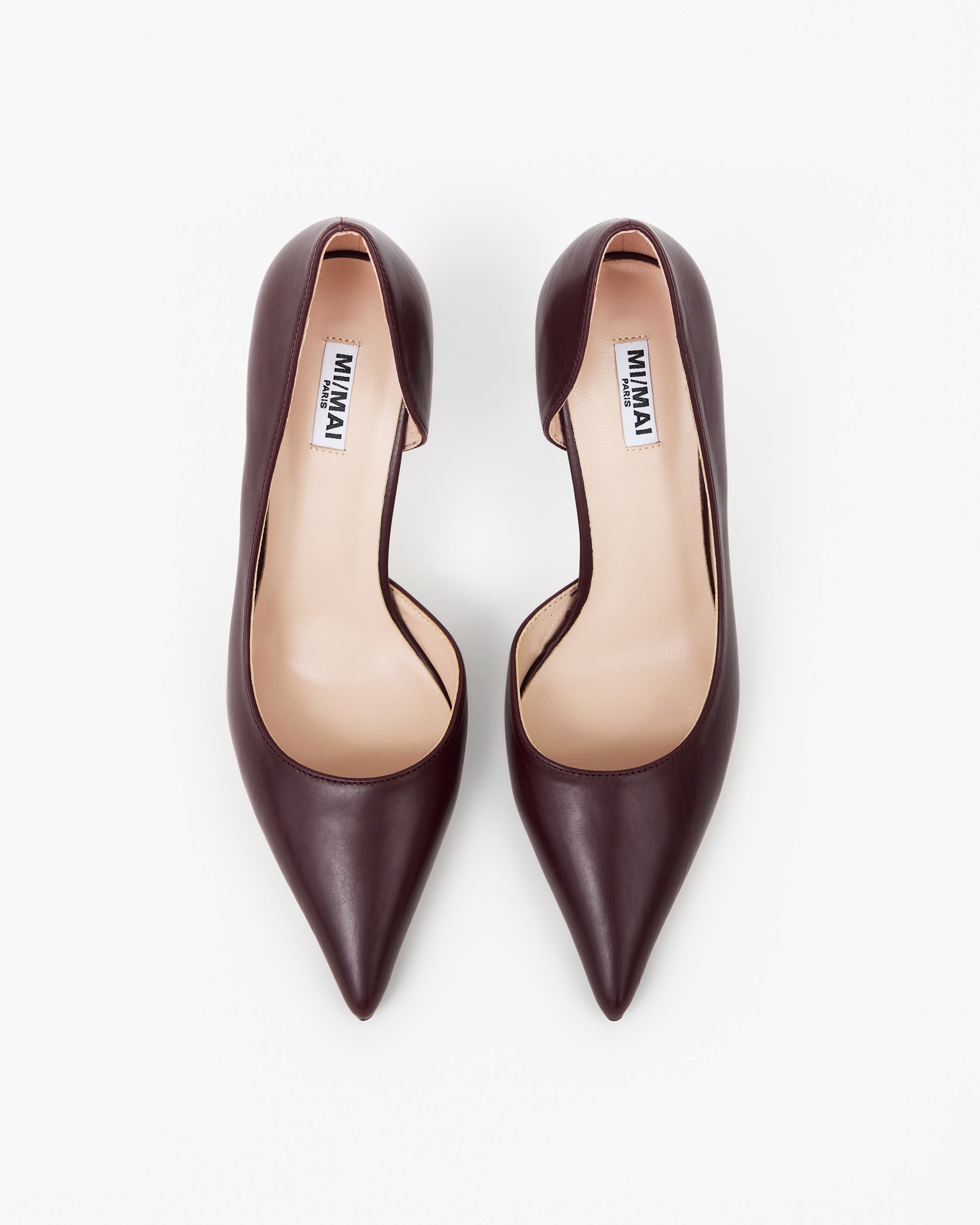 Escarpin en cuir bordeaux à bout pointu Kelly Burgundy