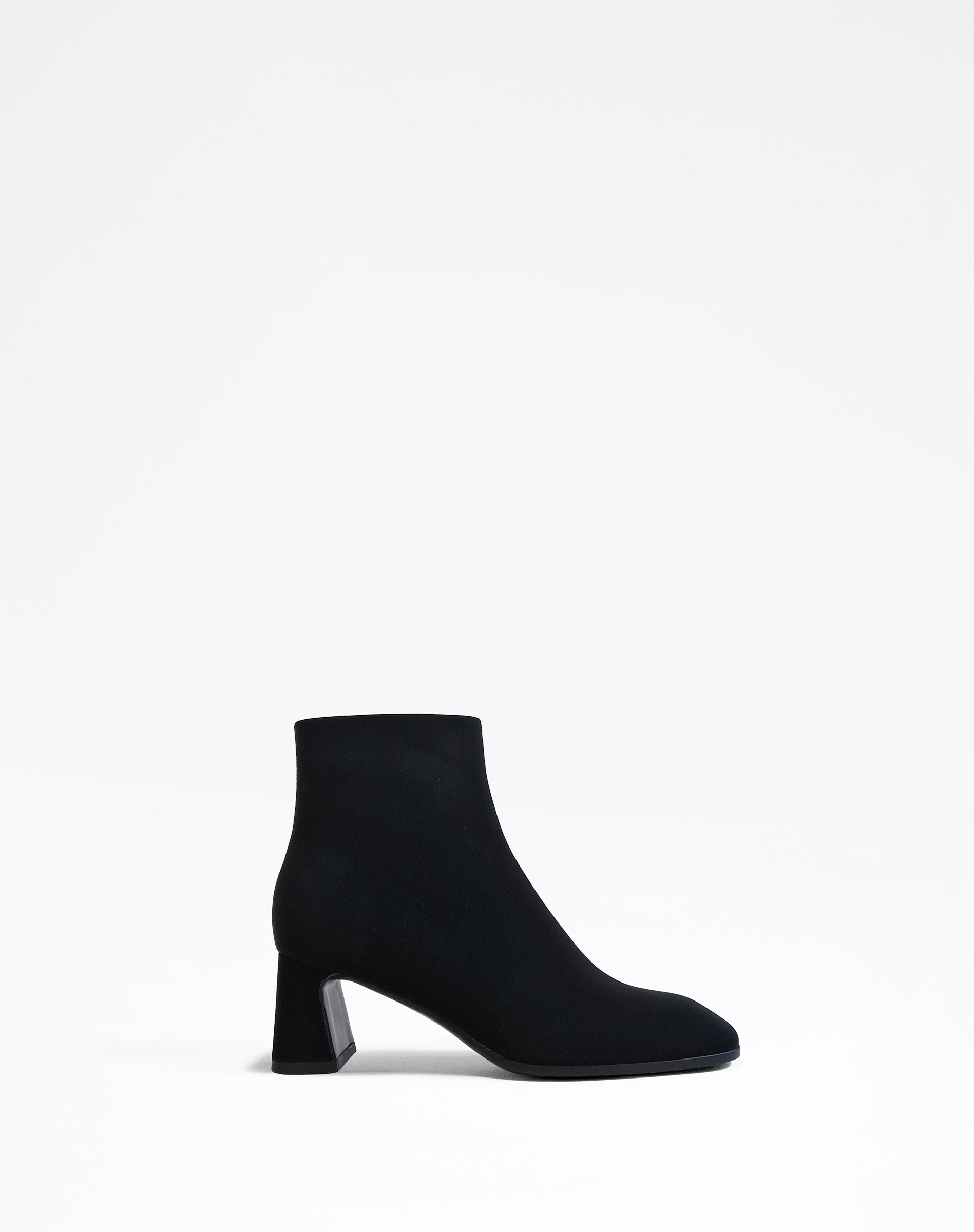 BOTTINES A BOUT CARRE EN CUIR MAT KRUGER LOW BLACK MAT