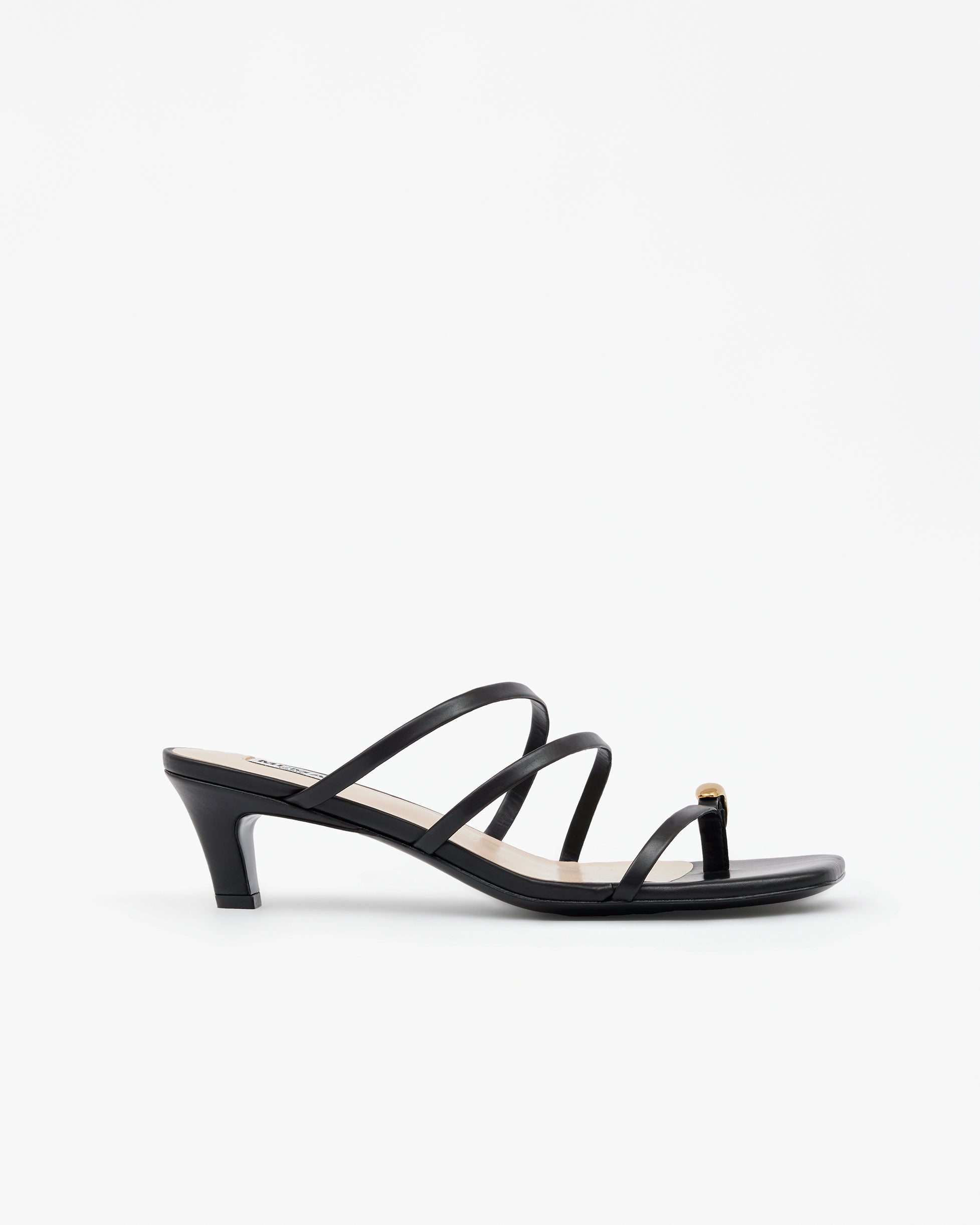 Gemma Low Nude beige leather low-heeled mule