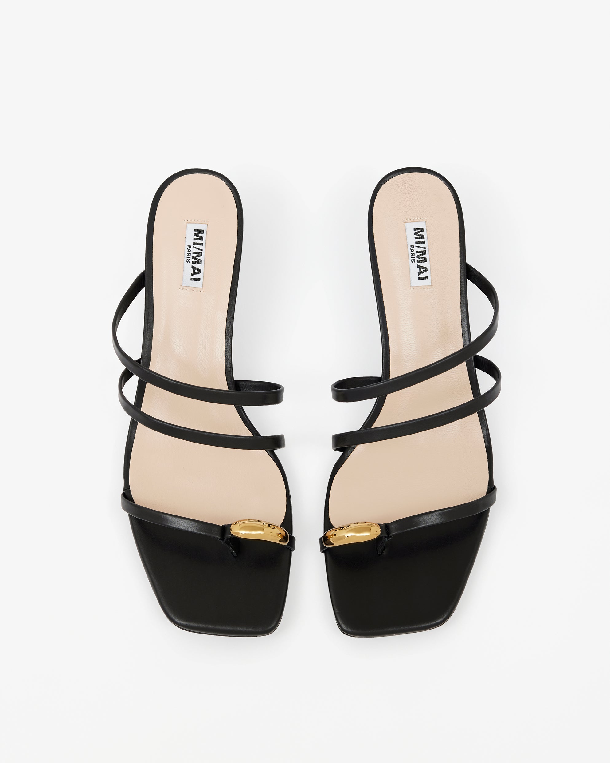 Gemma Low Nude beige leather low-heeled mule