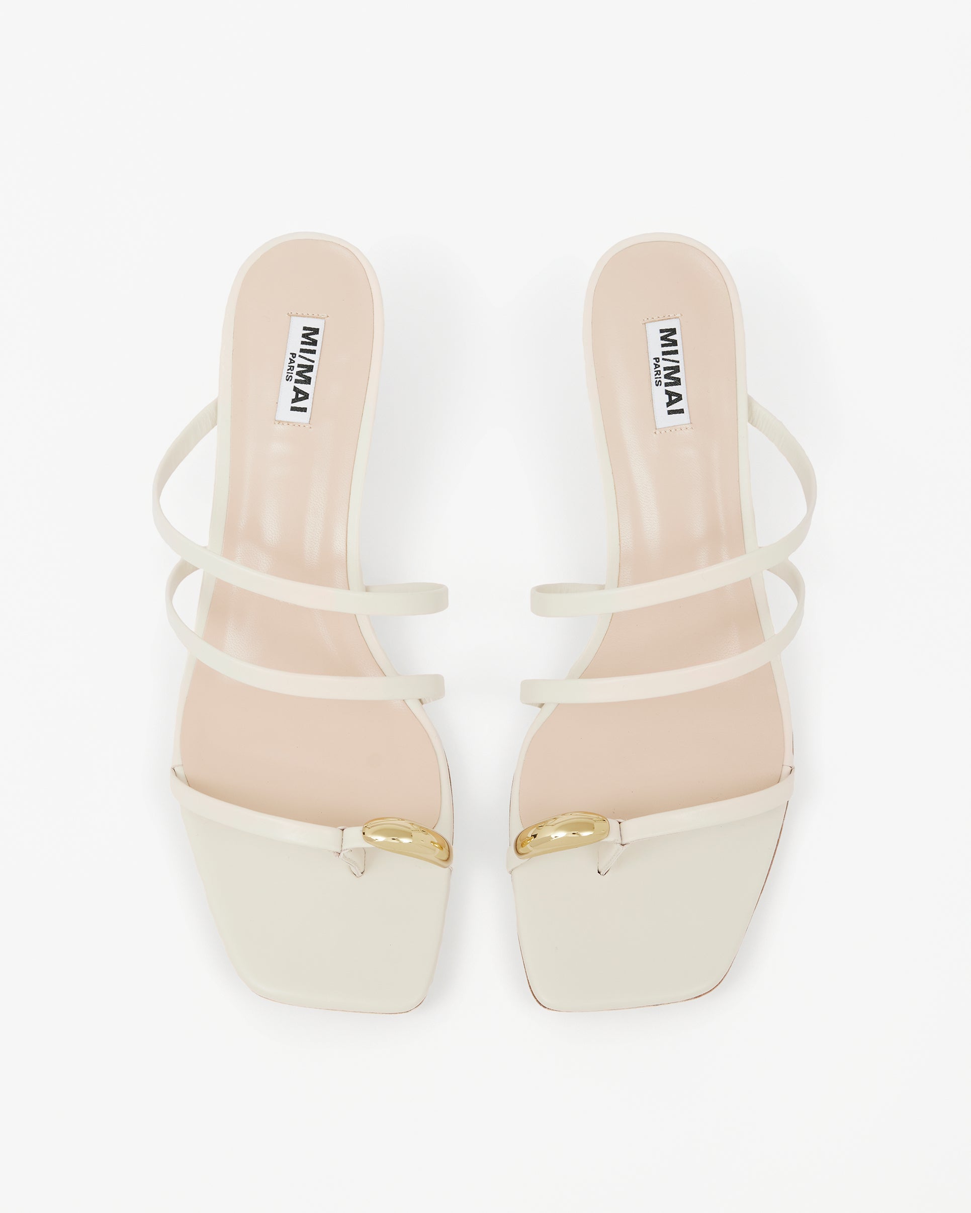 Gemma Low Nude beige leather low-heeled mule