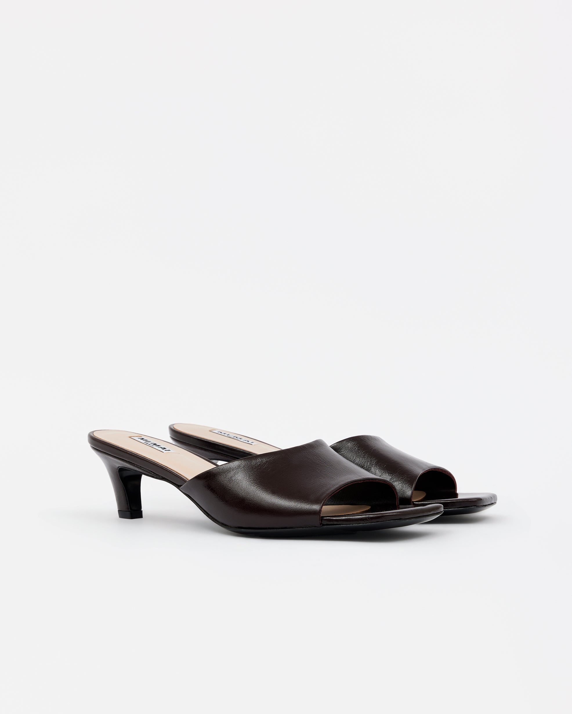 Gemma Low Nude beige leather low-heeled mule