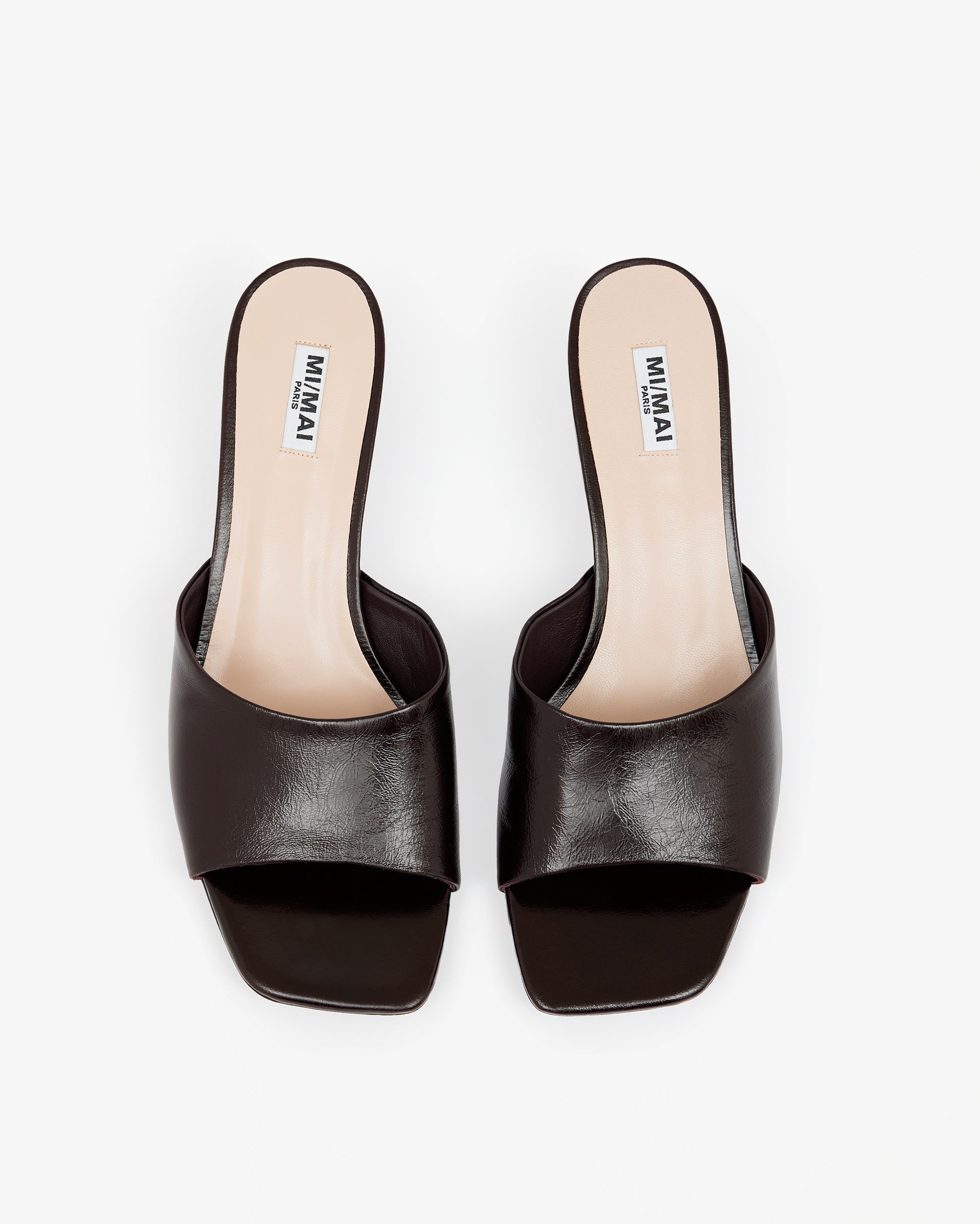 Gemma Low Nude beige leather low-heeled mule