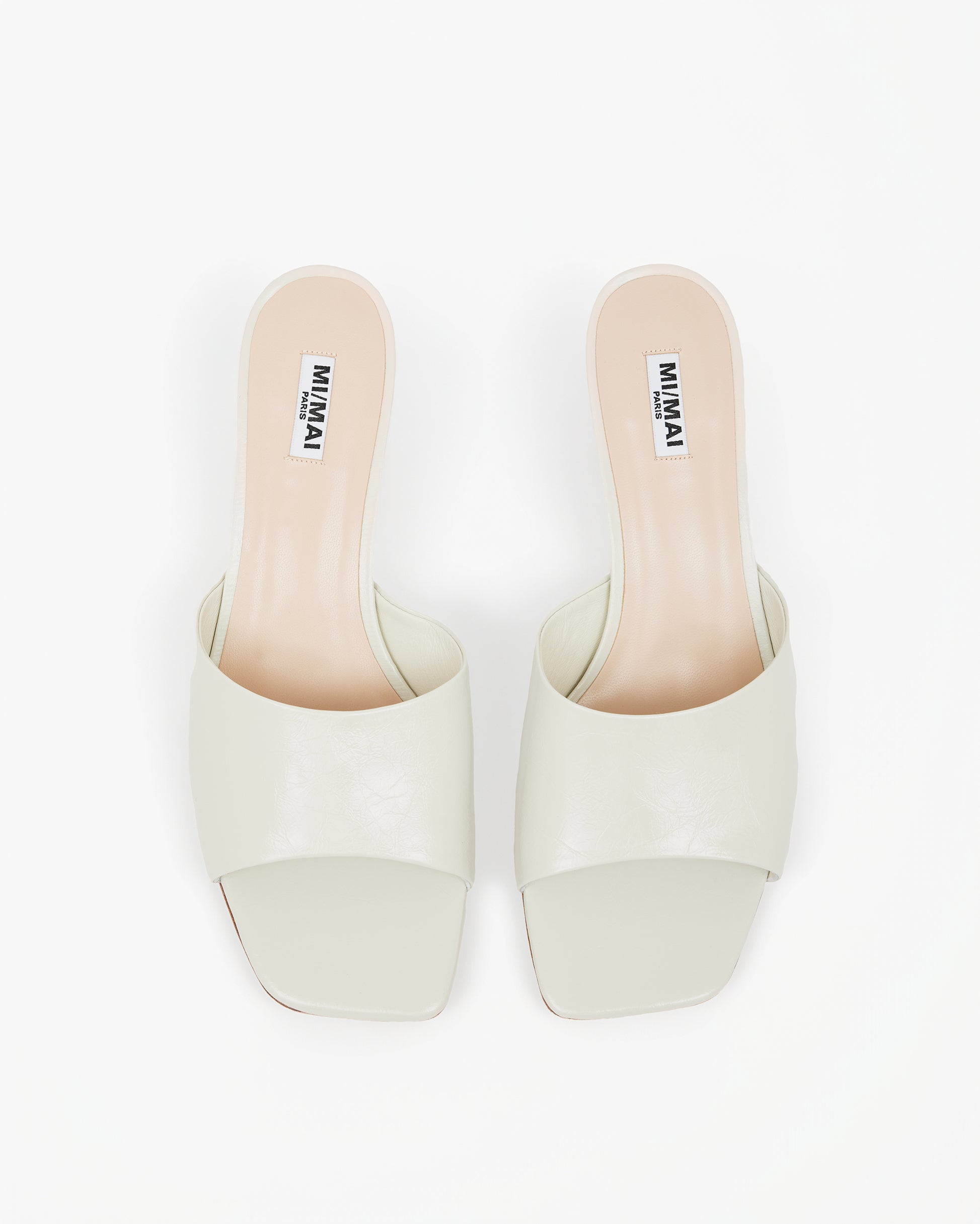Gemma Low Nude beige leather low-heeled mule