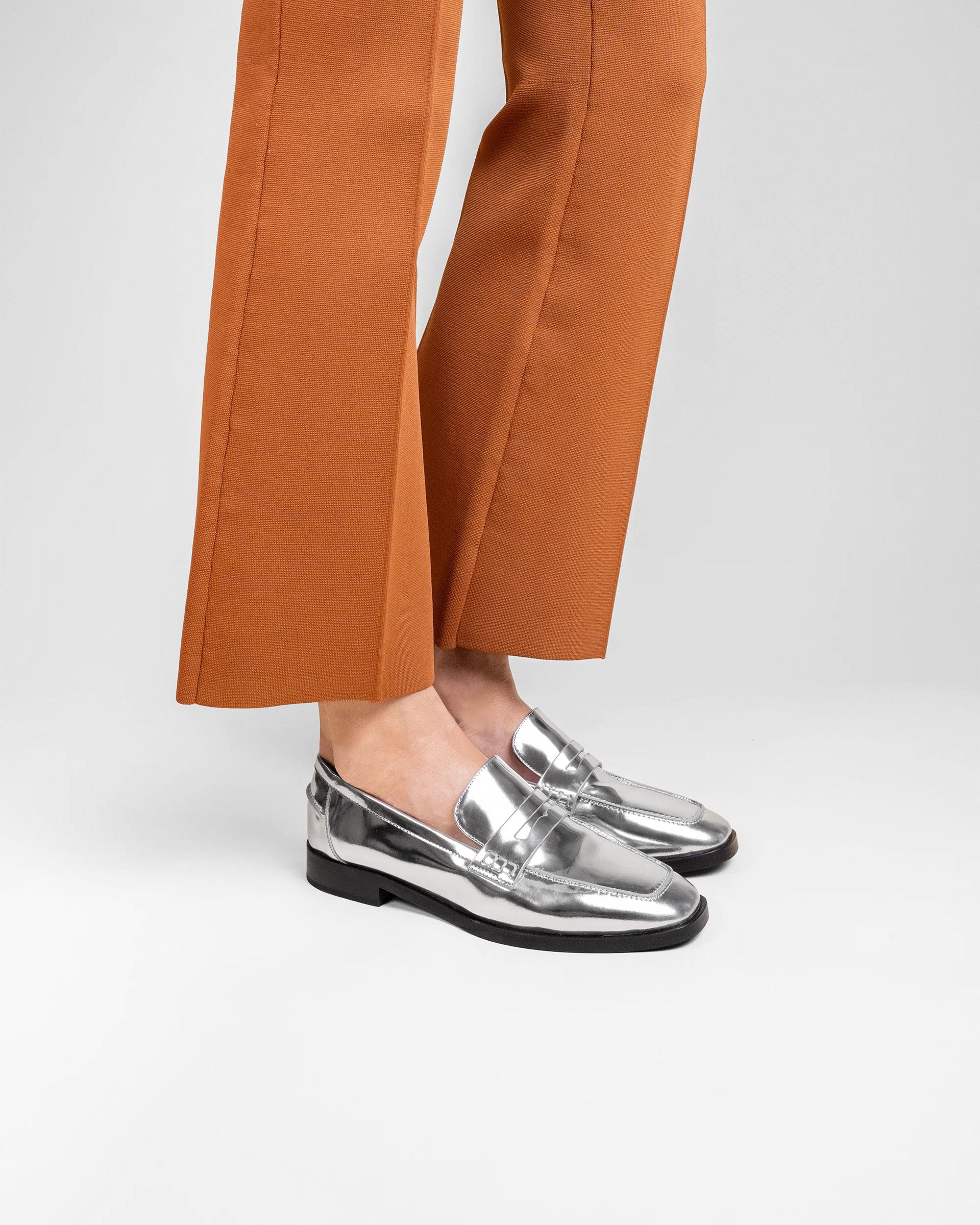 Mocassin en cuir argenté Luciano Silver