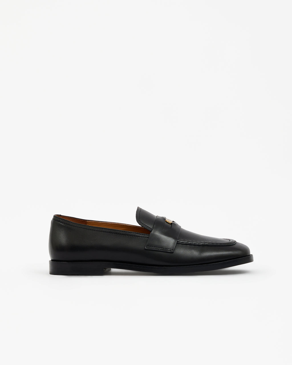 LUCIANO PENNY BLACK LEATHER MOCCASINS