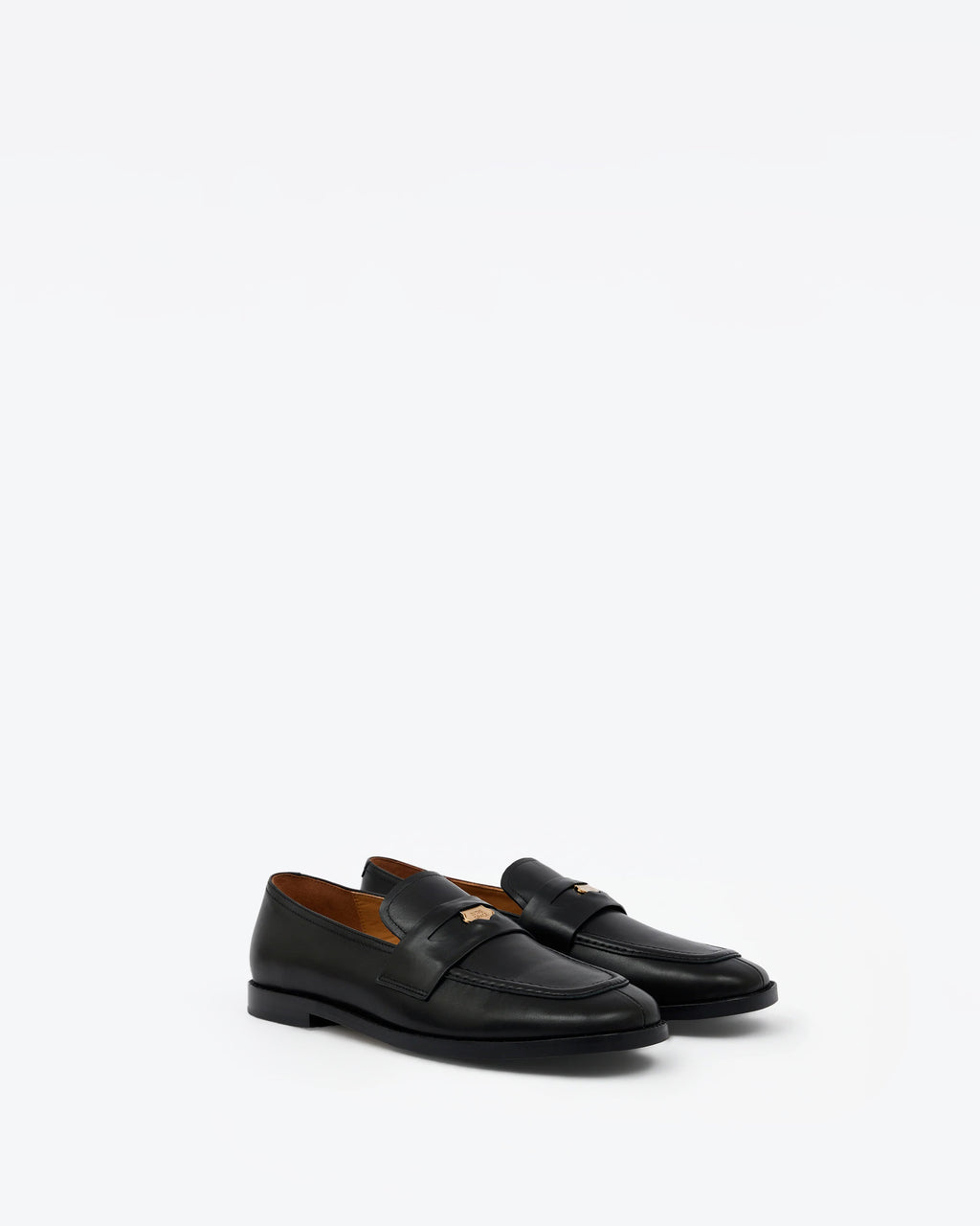 LUCIANO PENNY BLACK LEATHER MOCCASINS