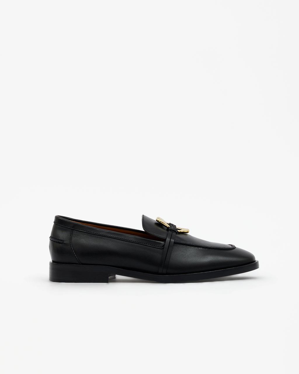 LUCIANO PENNY BLACK LEATHER MOCCASINS
