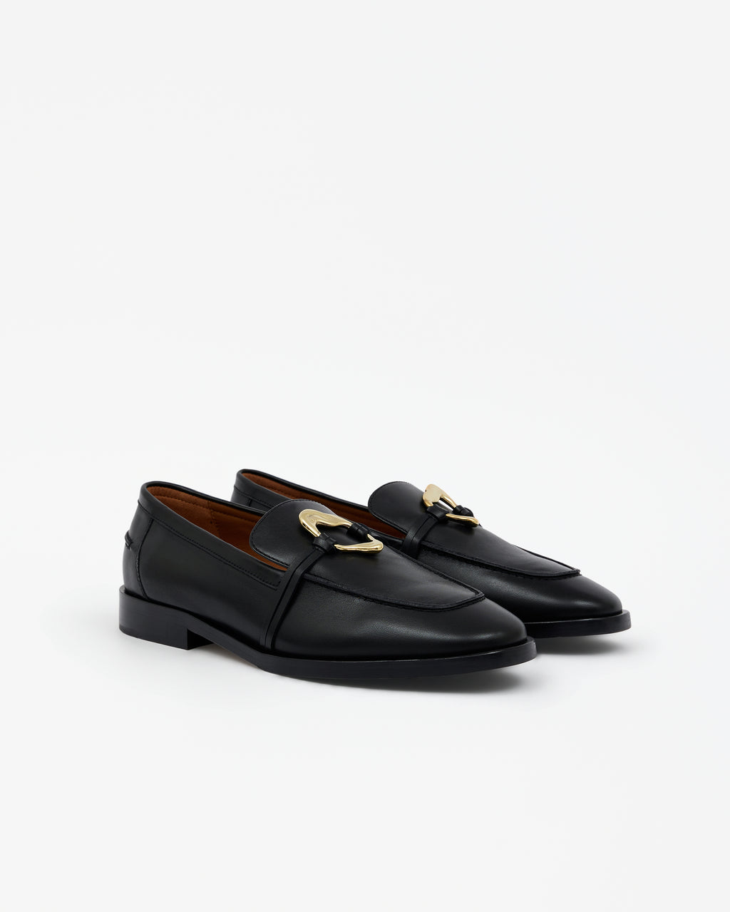 LUCIANO PENNY BLACK LEATHER MOCCASINS