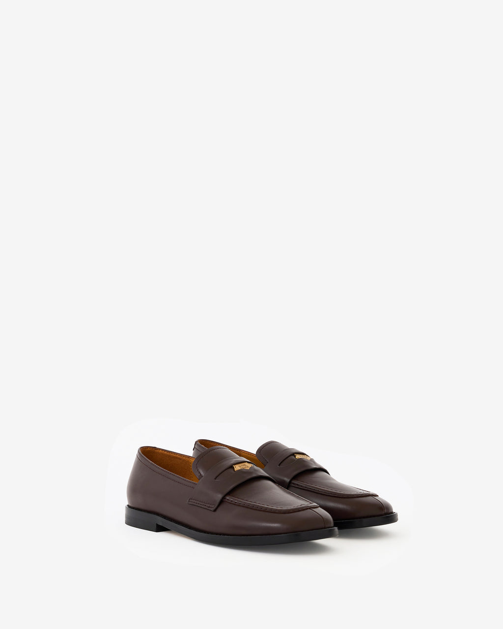Mocassins penny loafers en cuir noir Luciano Chocolate Grace