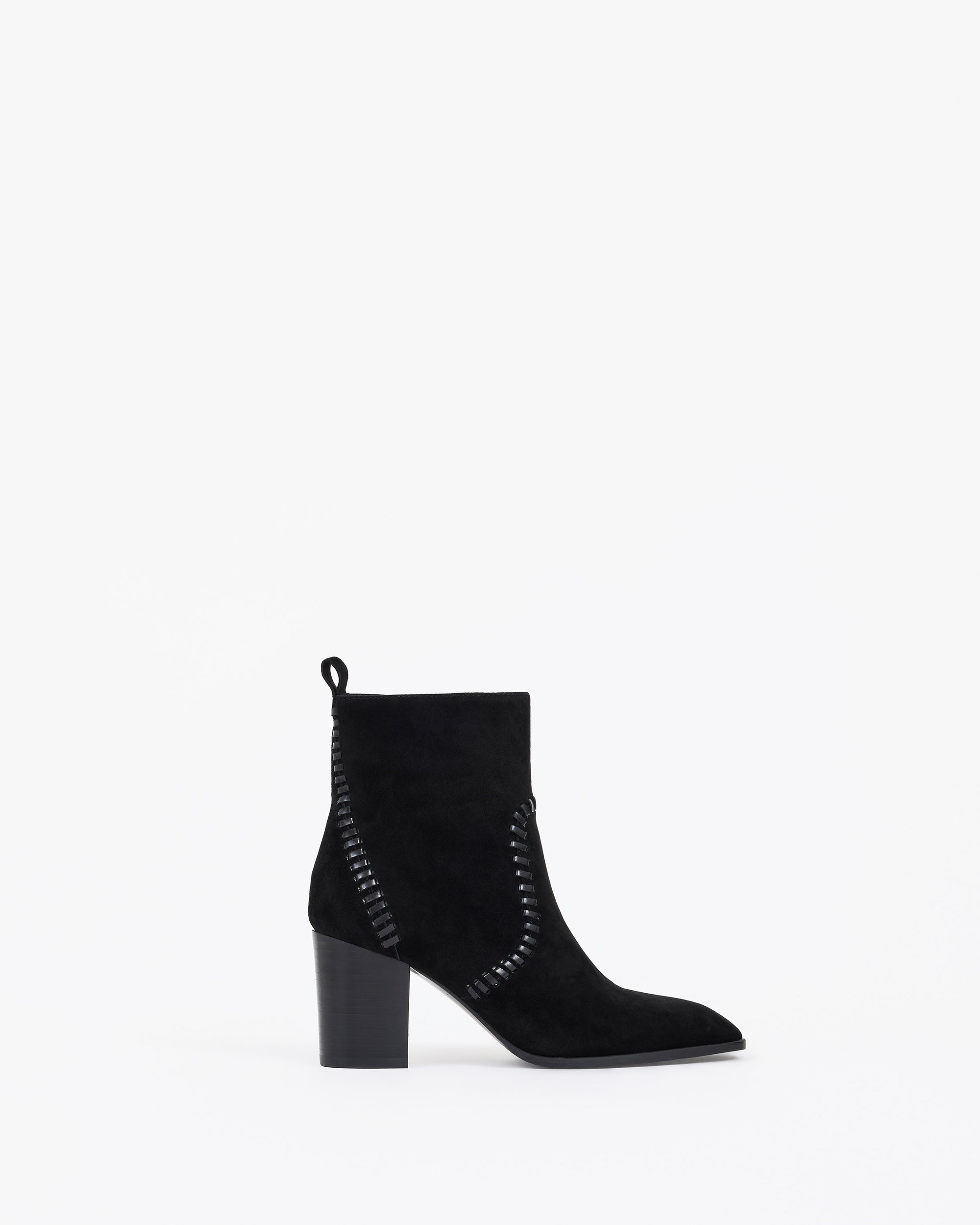 Bottines en daim noir à talon bloc Marcia Black