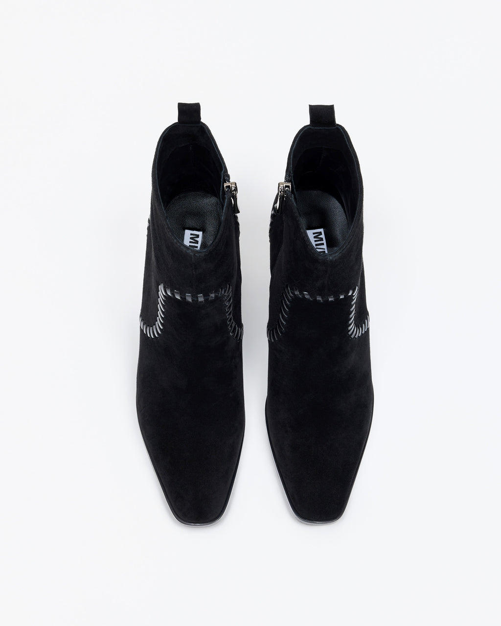 Bottines en daim noir à talon bloc Marcia Black