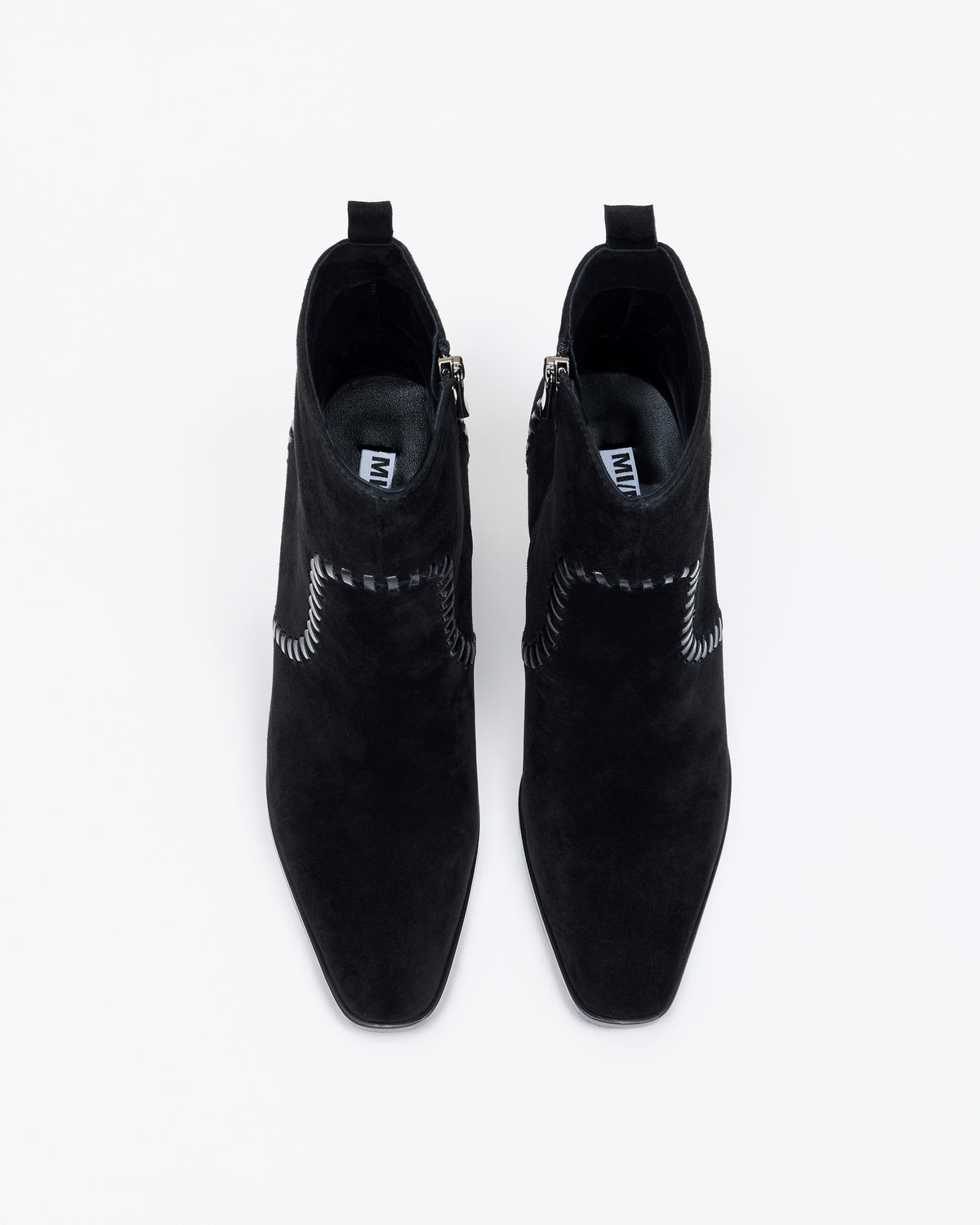 Bottines en daim noir à talon bloc Marcia Black