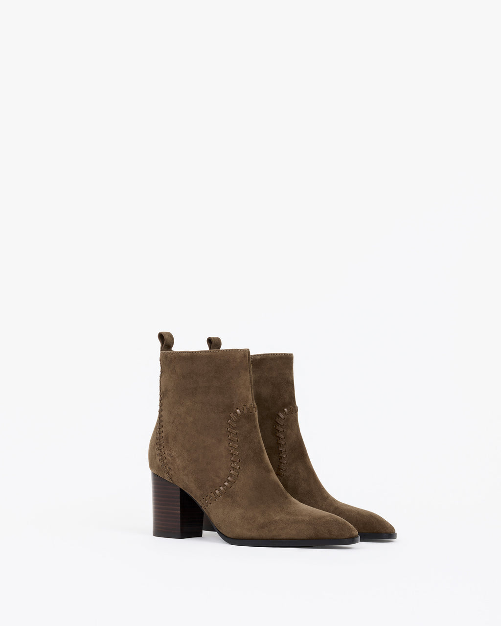 Bottines en daim marron à talon bloc Marcia Brown