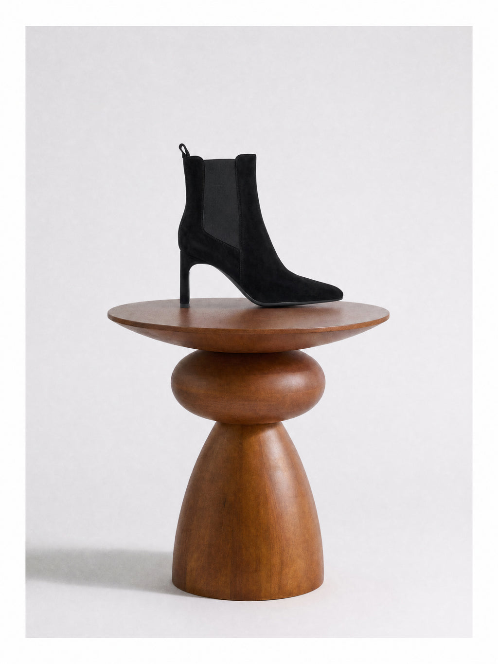 Chelsea boots en daim noir et à talon haut Friso Black Suede