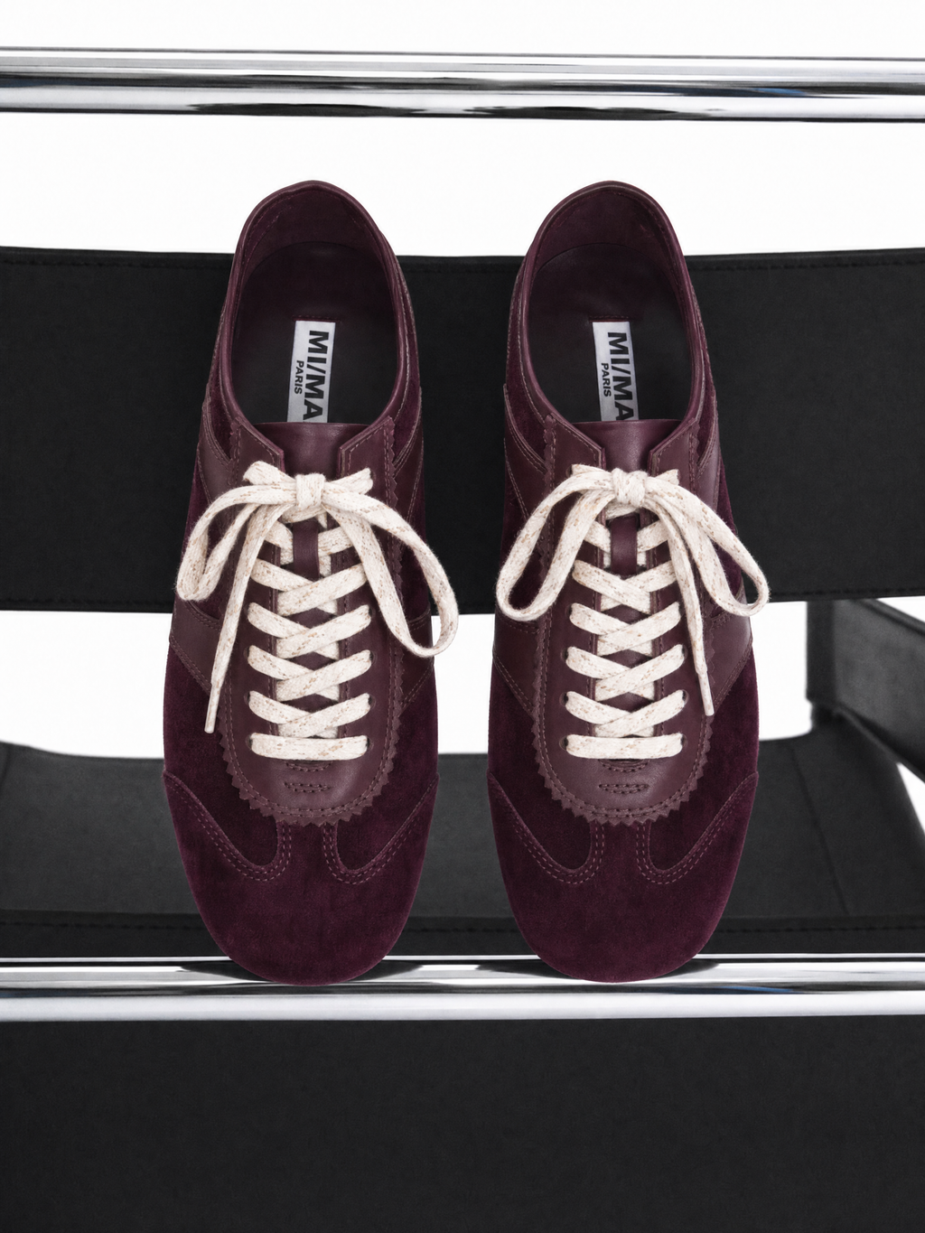 BASKETS EN DAIM BORDEAUX PAOLA BURGUNDY
