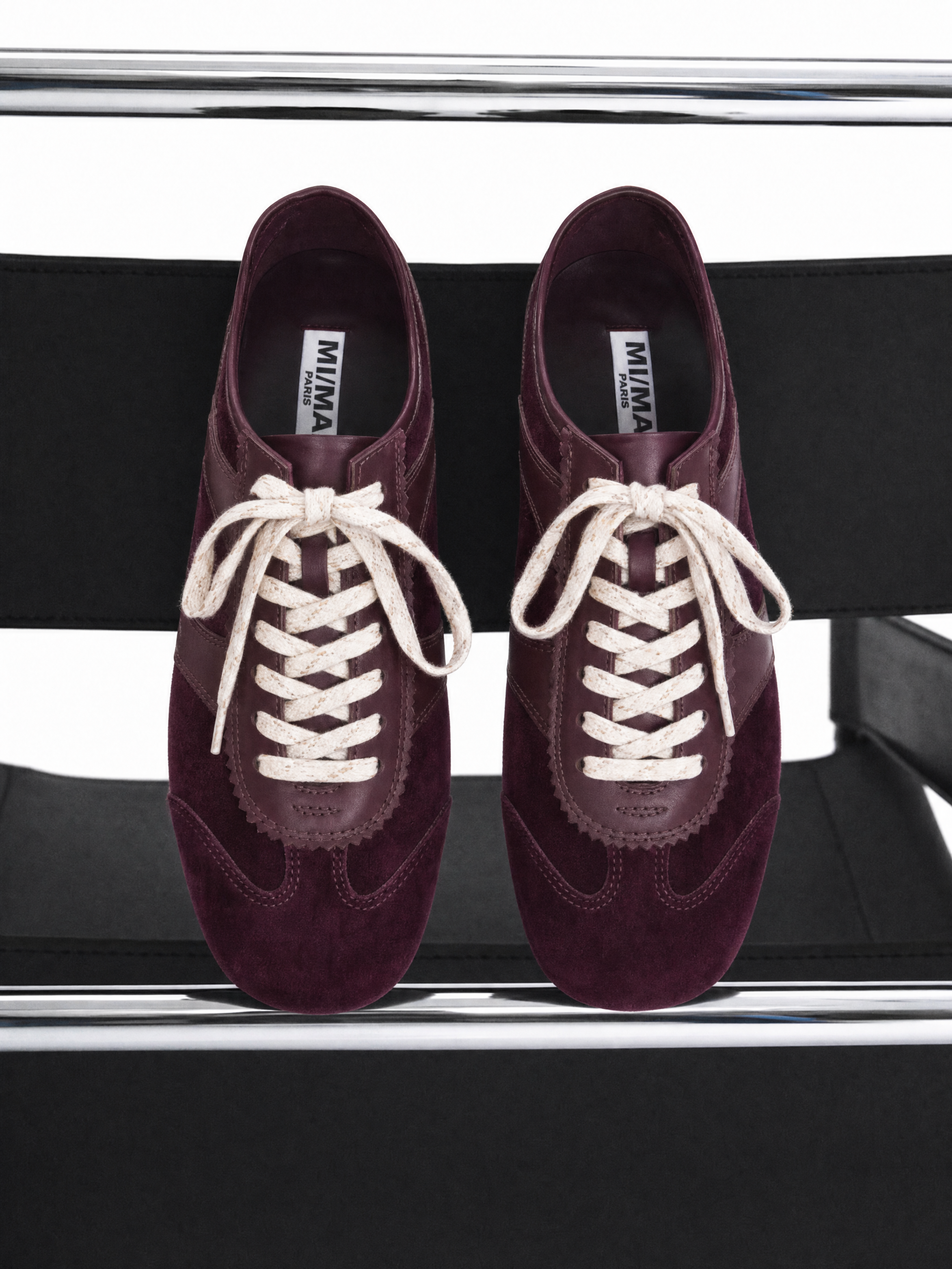 BASKETS EN DAIM BORDEAUX PAOLA BURGUNDY