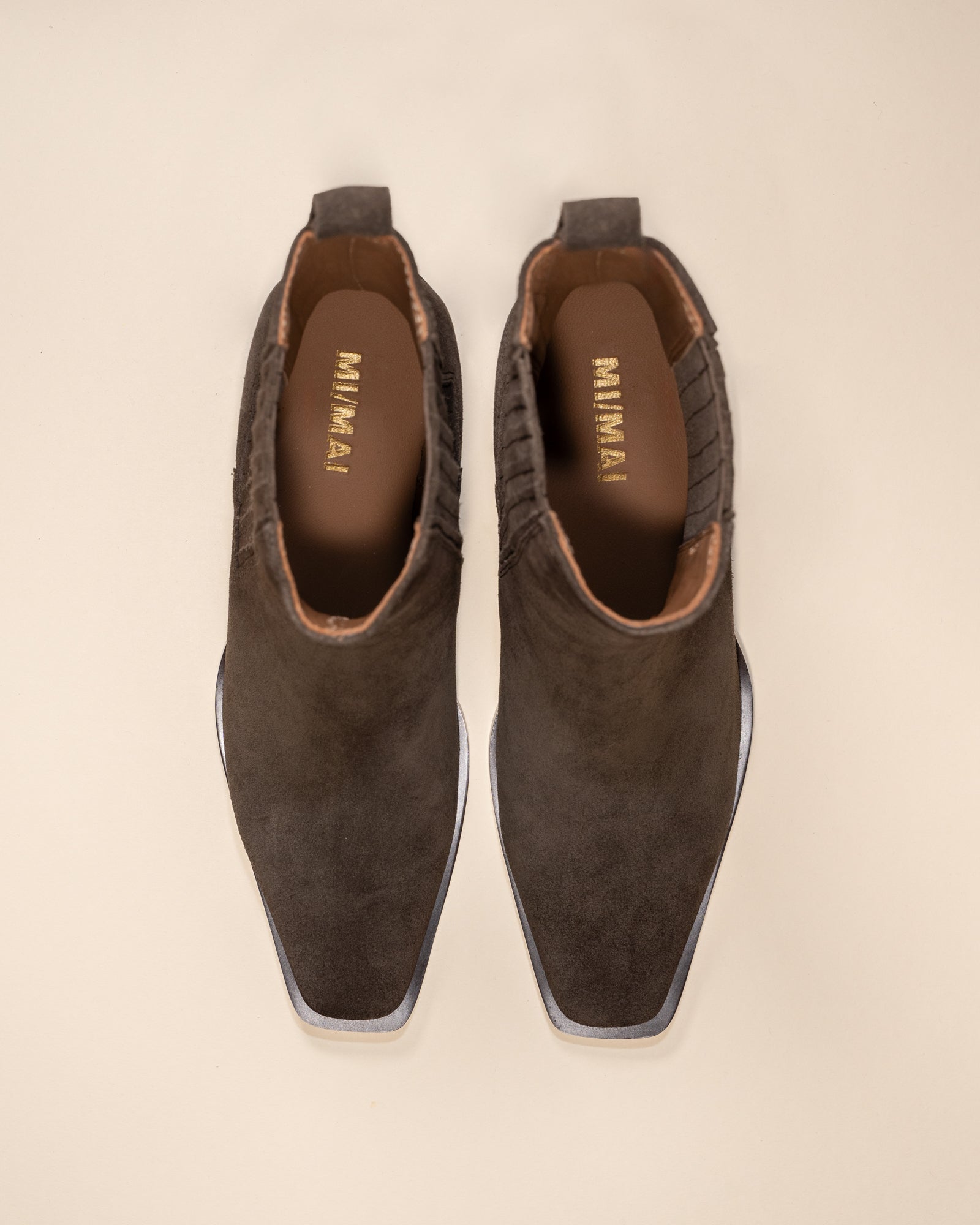 BOTTINES CHELSEA EN DAIM KAKI A PETIT TALON BLOC JANE II KAKI SUEDE