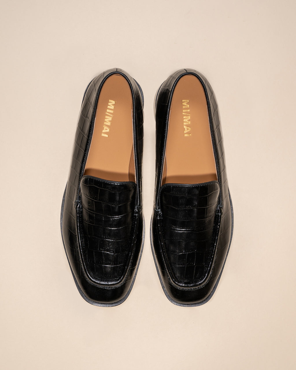 MOCASSINS EN CUIR FACON CROCODILE AALTO BLACK CROC