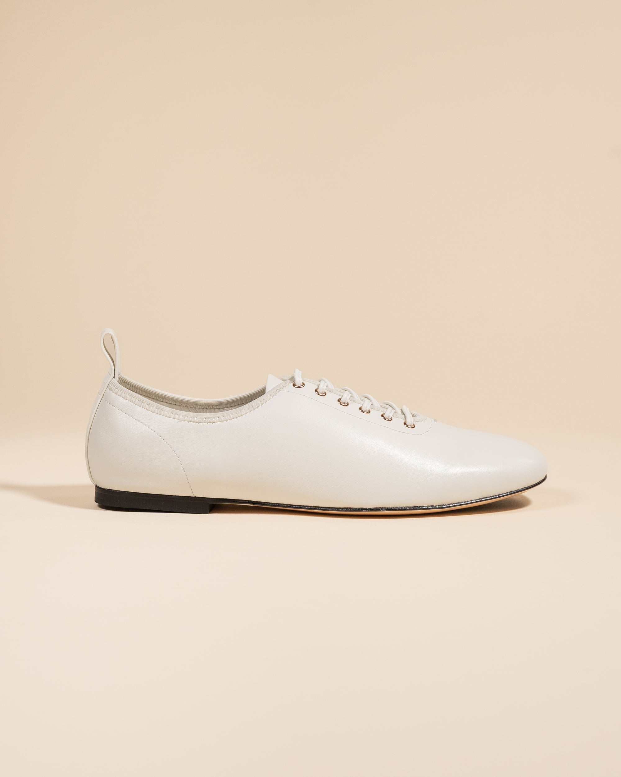 Derby slip-on plate en cuir blanc souple Serge Off-White
