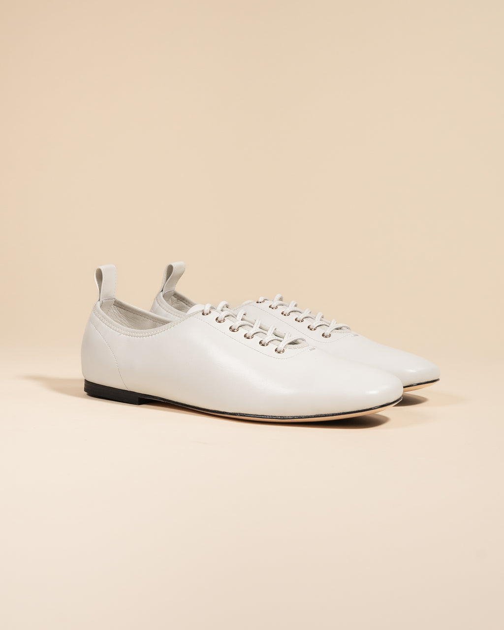 Derby slip-on plate en cuir blanc souple Serge Off-White