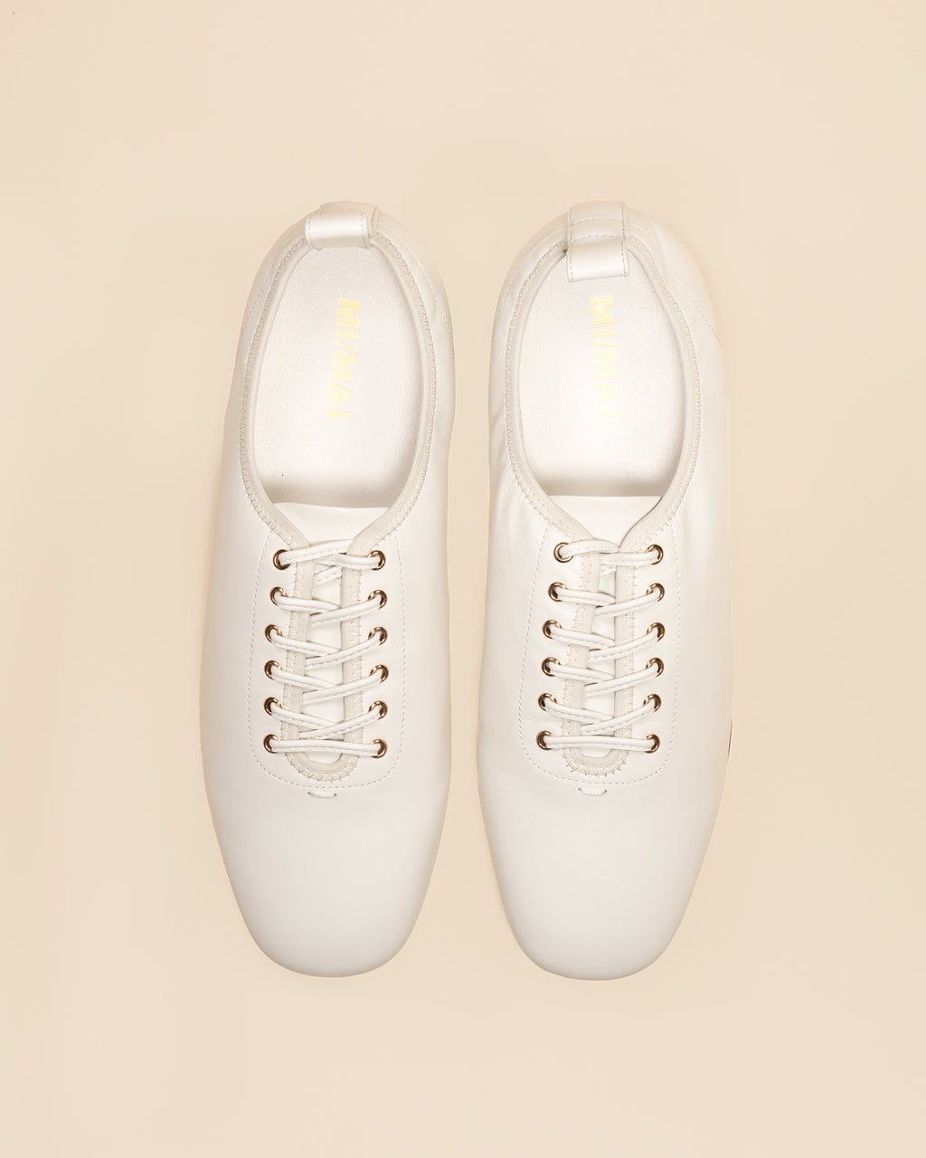 Derby slip-on plate en cuir blanc souple Serge Off-White