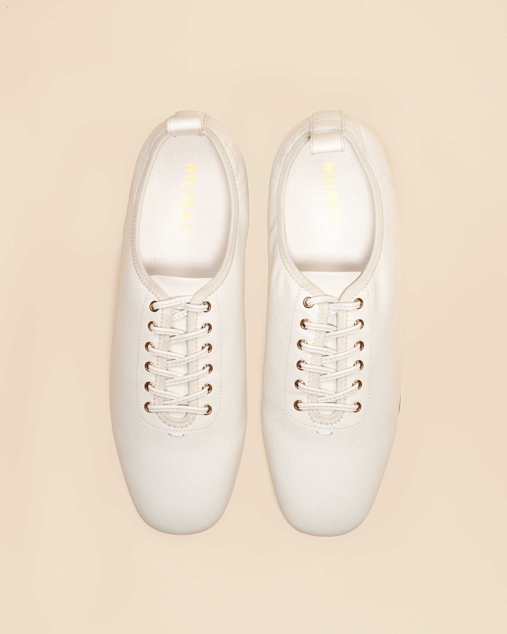 Derby slip-on plate en cuir blanc souple Serge Off-White