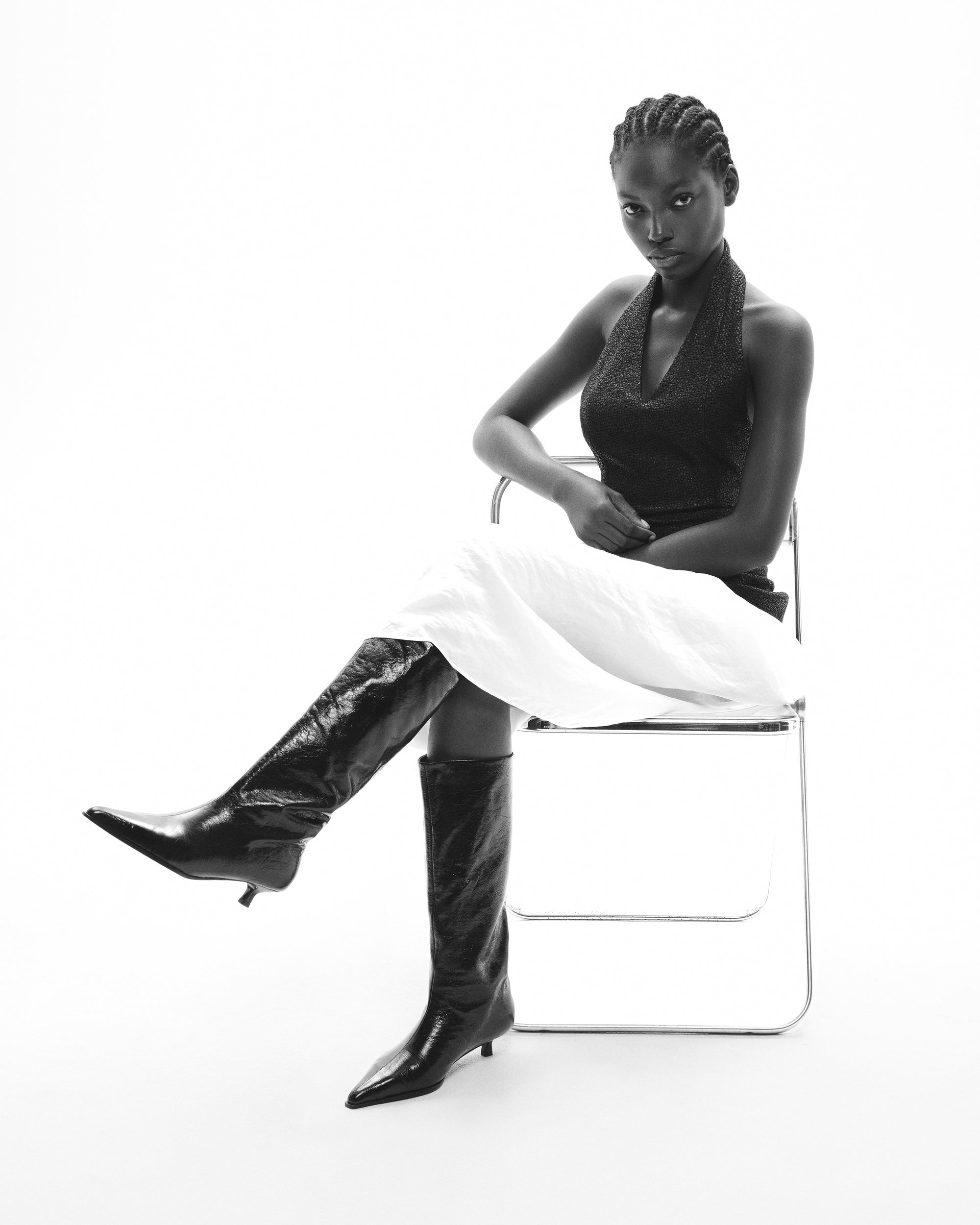 BOTTES A PETIT TALON ET BOUT POINTU VIVIENNE CRINKLED